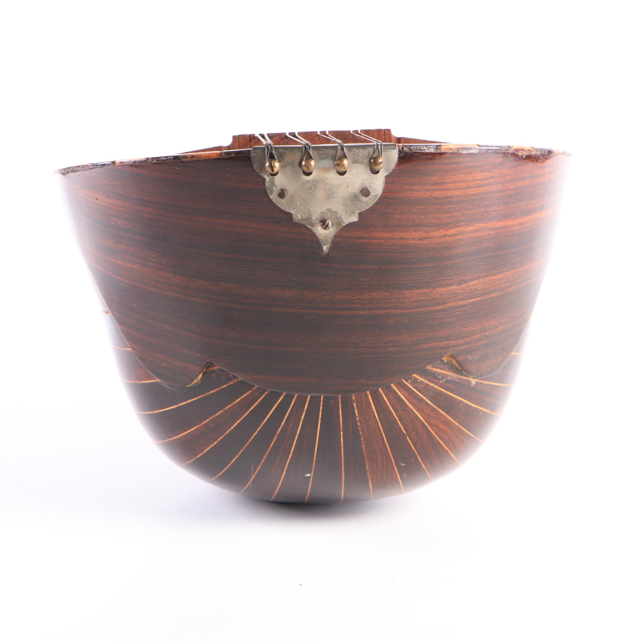 Italian Style Mother-of-Pearl and Turtle Shell Inlaid Bowl Back Mandolin, Case