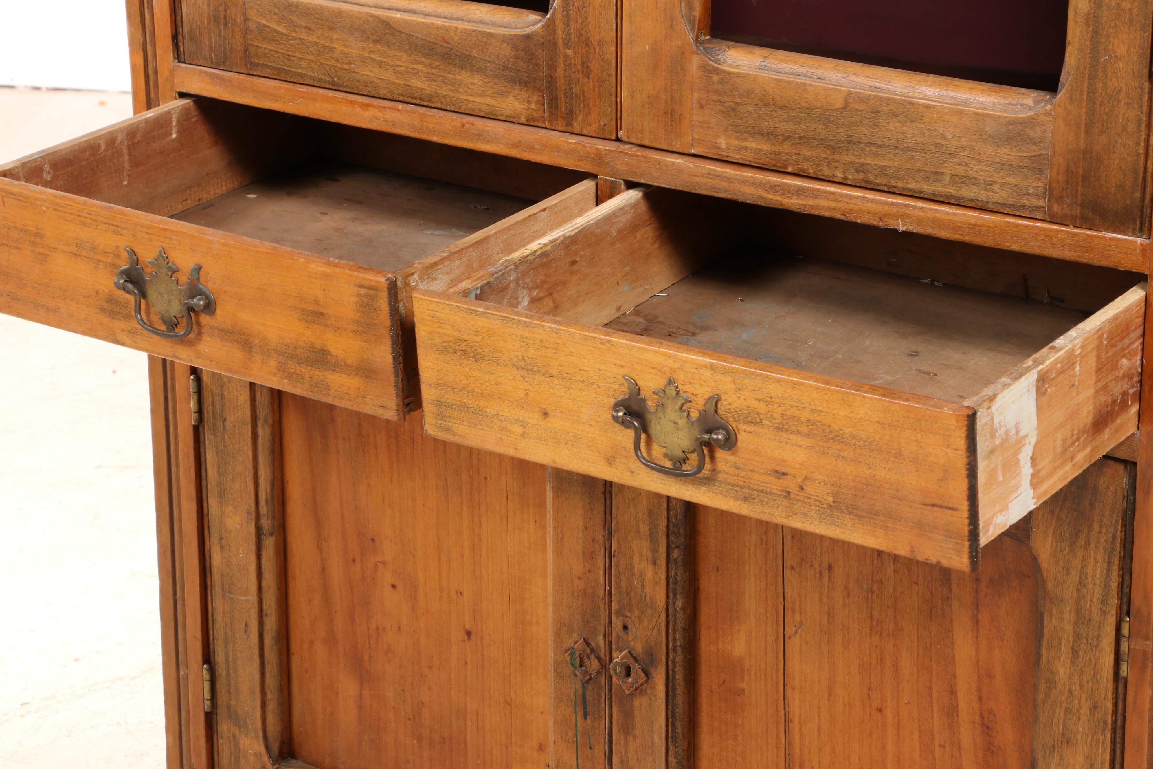 American Primitive Poplar Pie Safe Cupboard, Late 19th Century