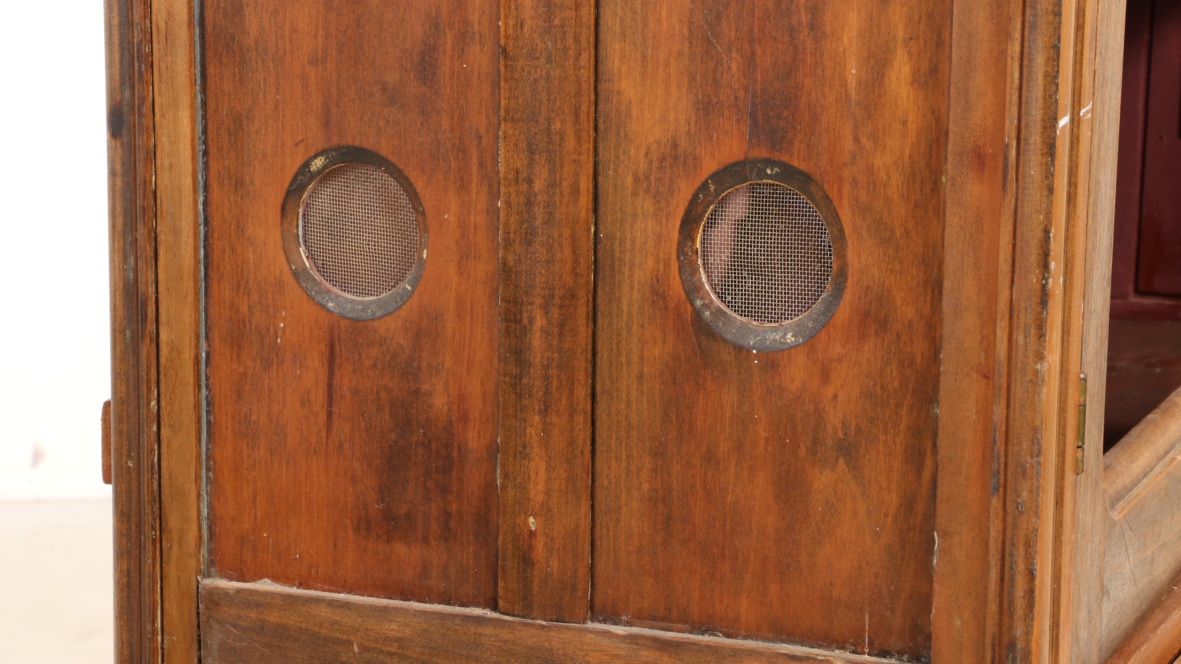 American Primitive Poplar Pie Safe Cupboard, Late 19th Century