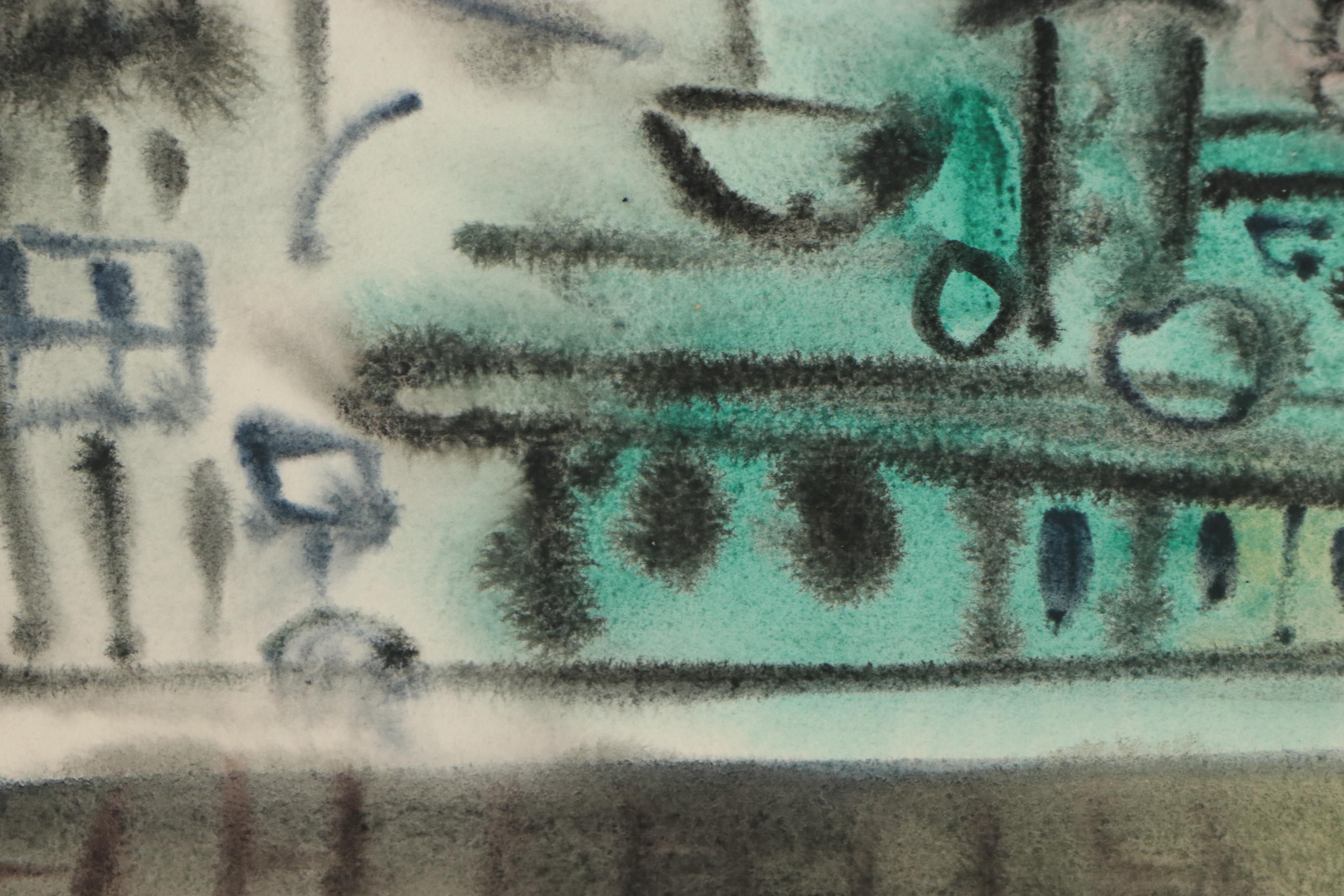 Esther Phillips Cityscape Watercolor Painting