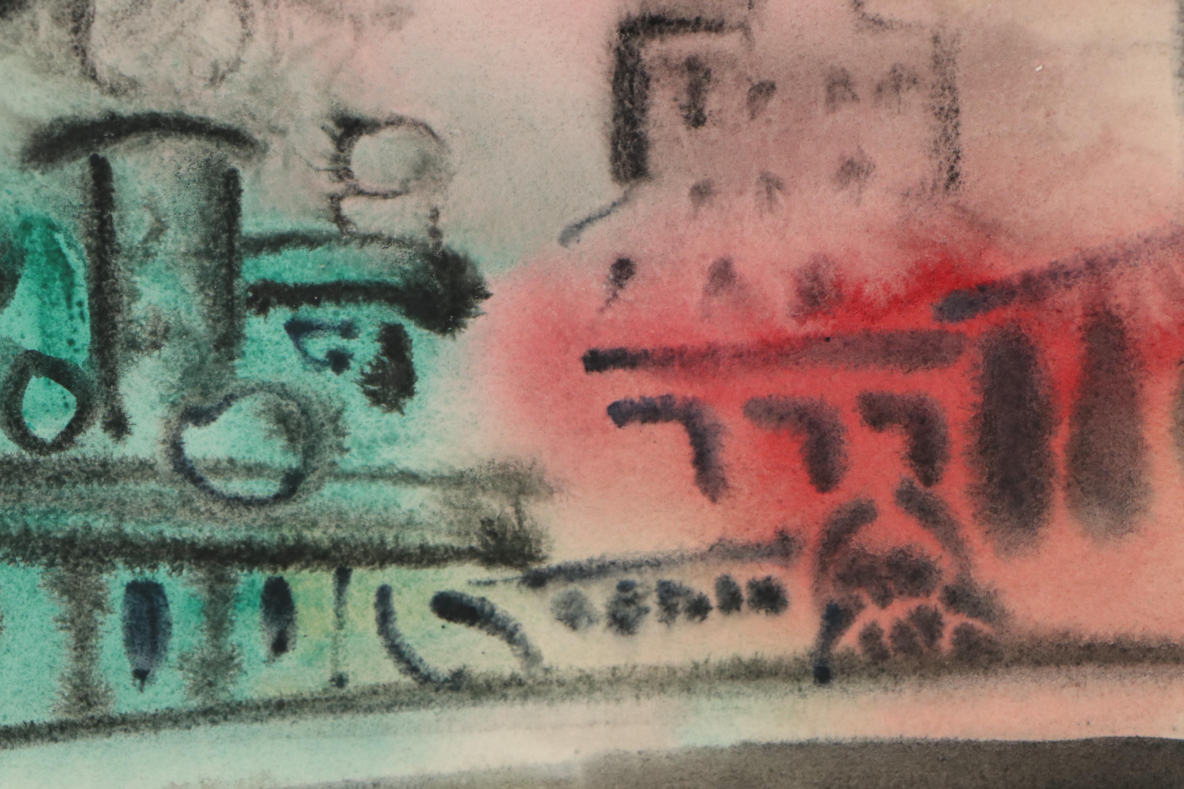 Esther Phillips Cityscape Watercolor Painting