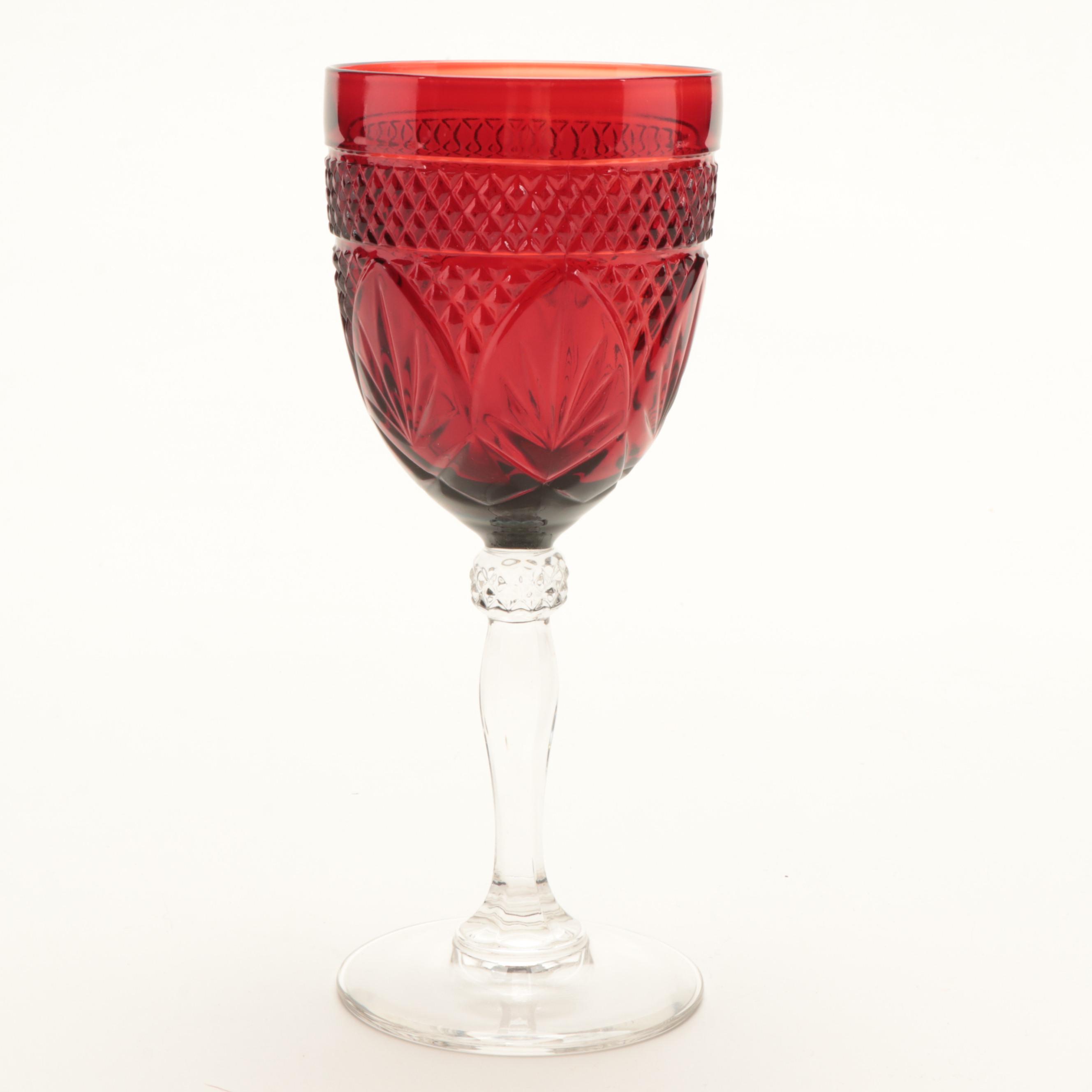 Cristal D'Arques-Durand "Antique Ruby" Glass Water Goblets, 1999–2008