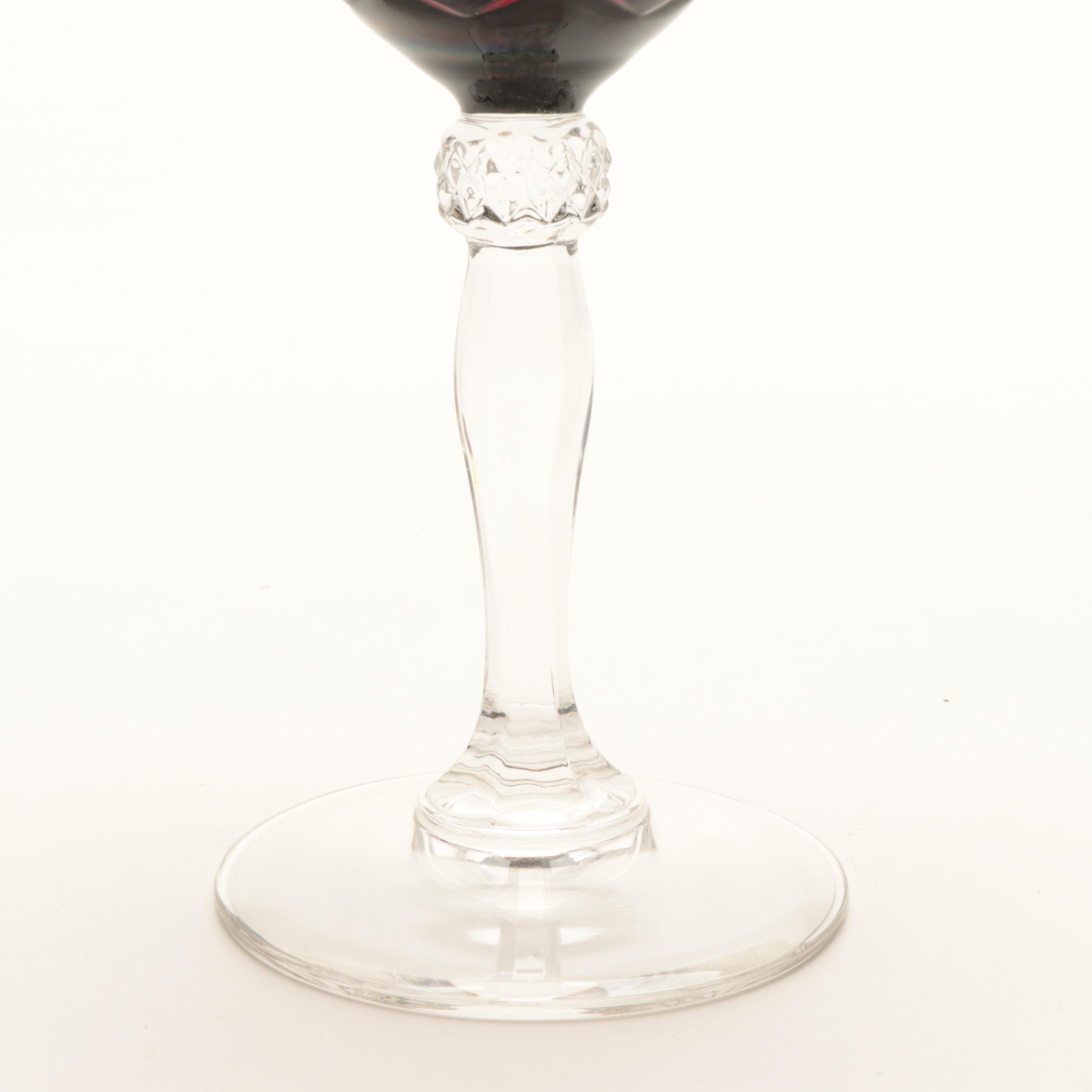 Cristal D'Arques-Durand "Antique Ruby" Glass Water Goblets, 1999–2008