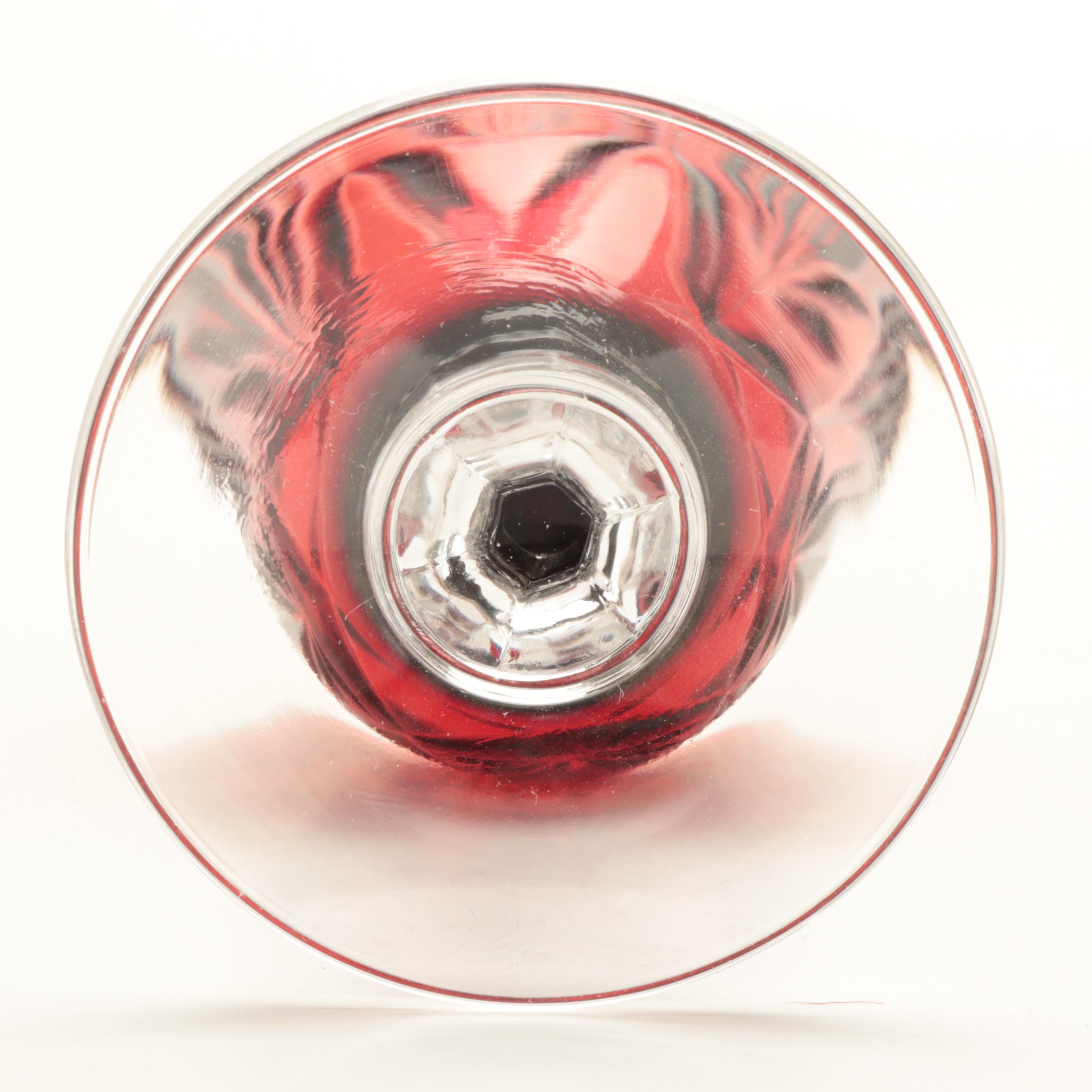 Cristal D'Arques-Durand "Antique Ruby" Glass Water Goblets, 1999–2008