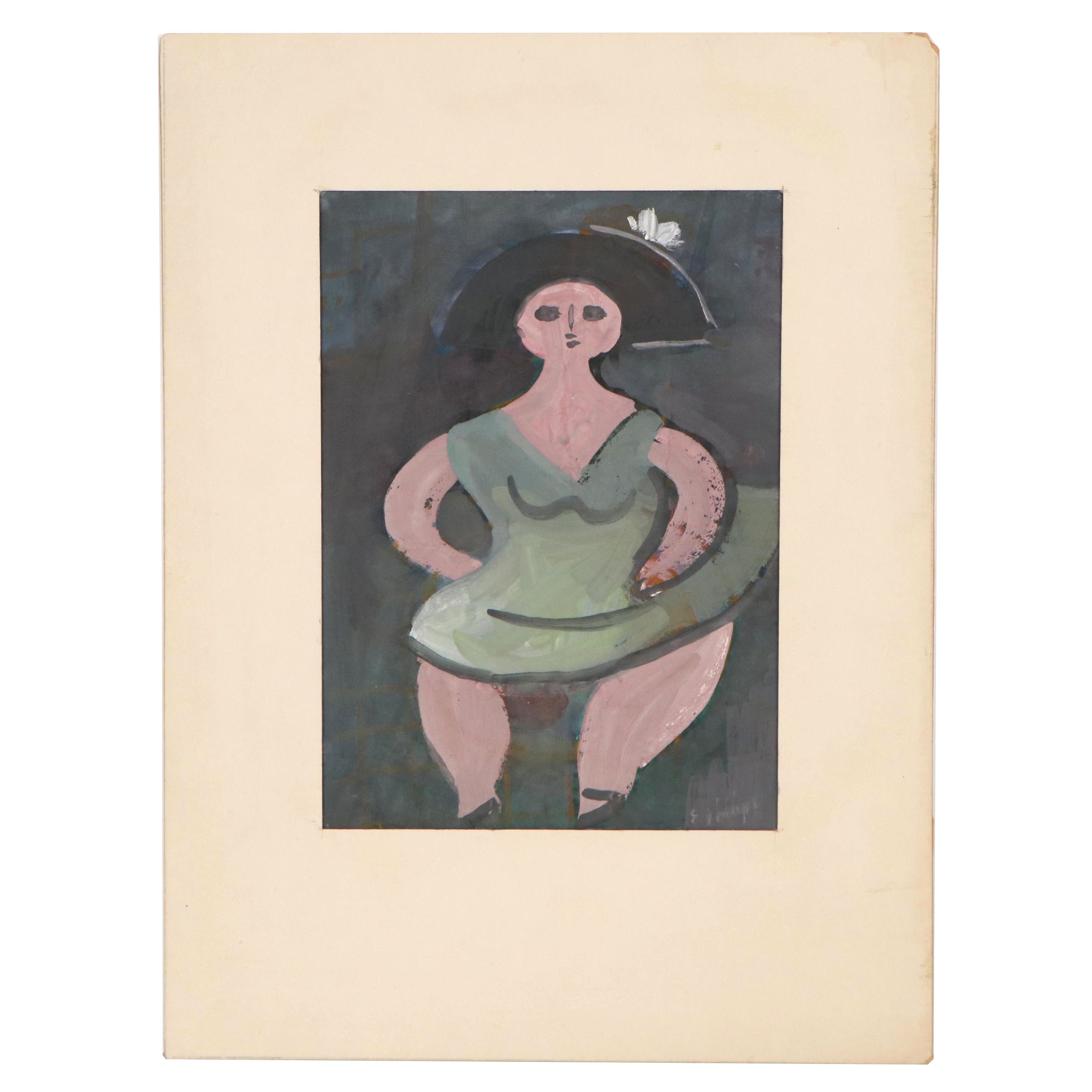 Esther Phillips Portrait and Landscape Watercolor Paintings, 1952