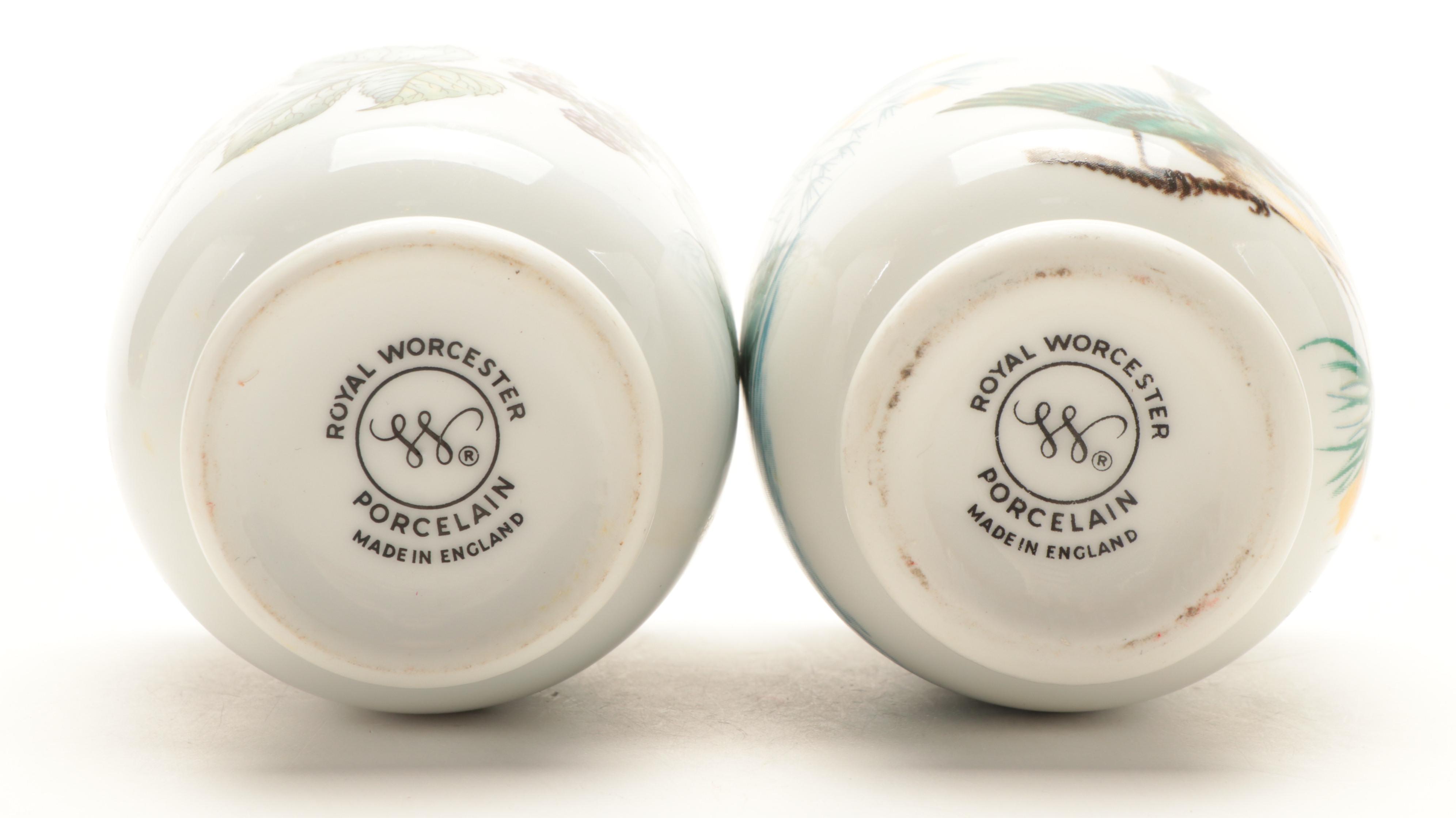 Royal Worcester Porcelain Egg Coddlers with Other Egg Cups