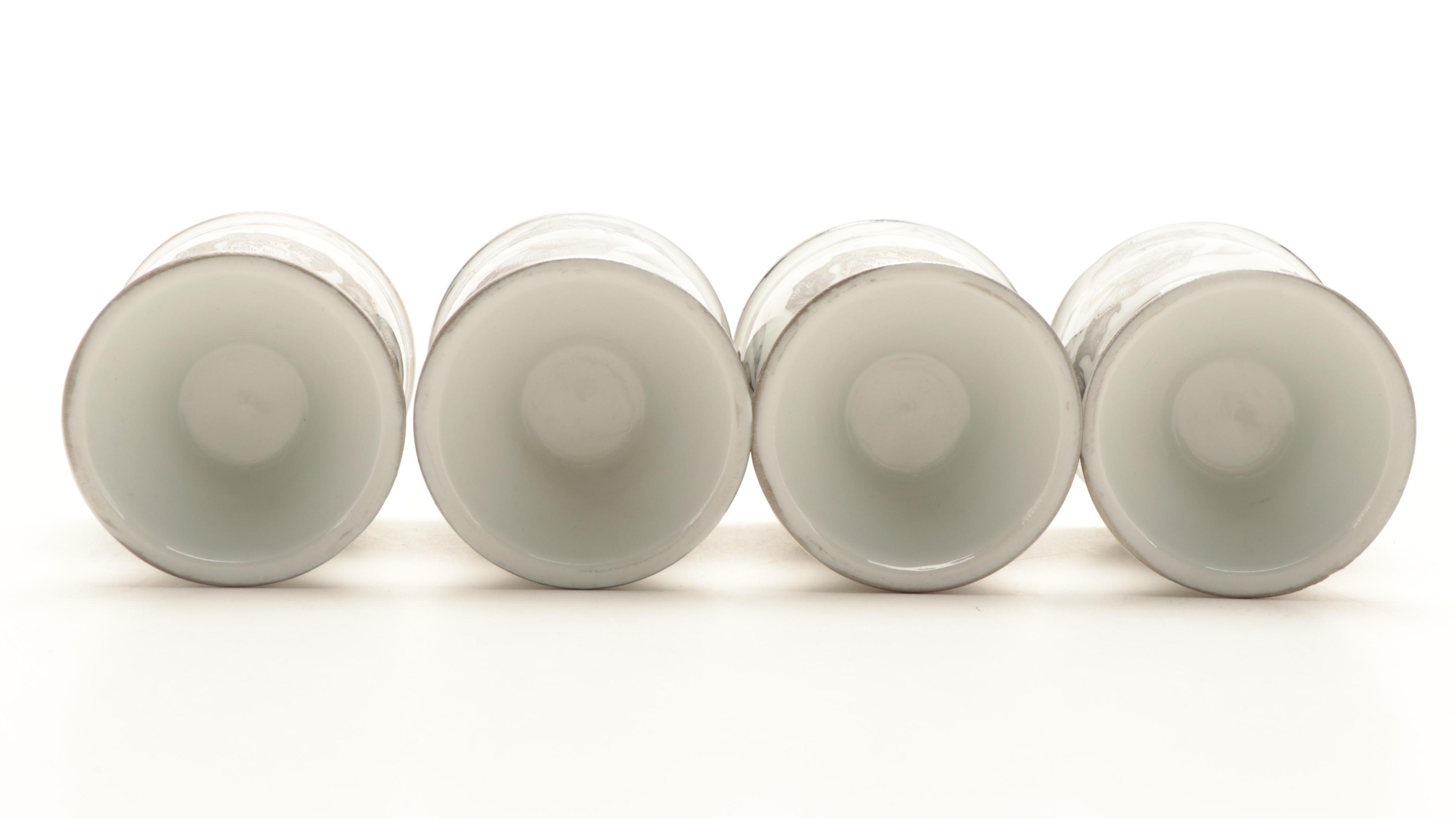 Royal Worcester Porcelain Egg Coddlers with Other Egg Cups