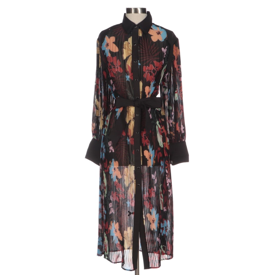 C/Meo Collective With or Without Dress in Floral Print Plissé Chiffon
