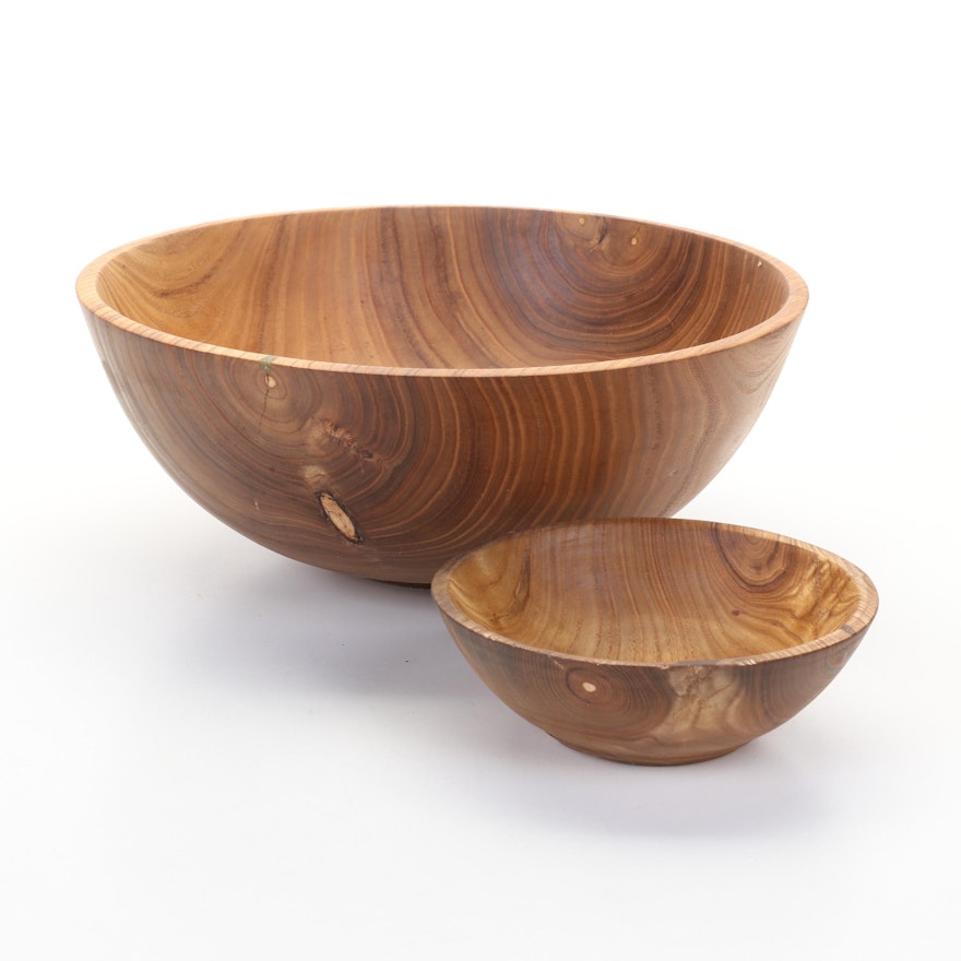 Jim Eliopulos Turned Freeform Catalpa Wood Bowls