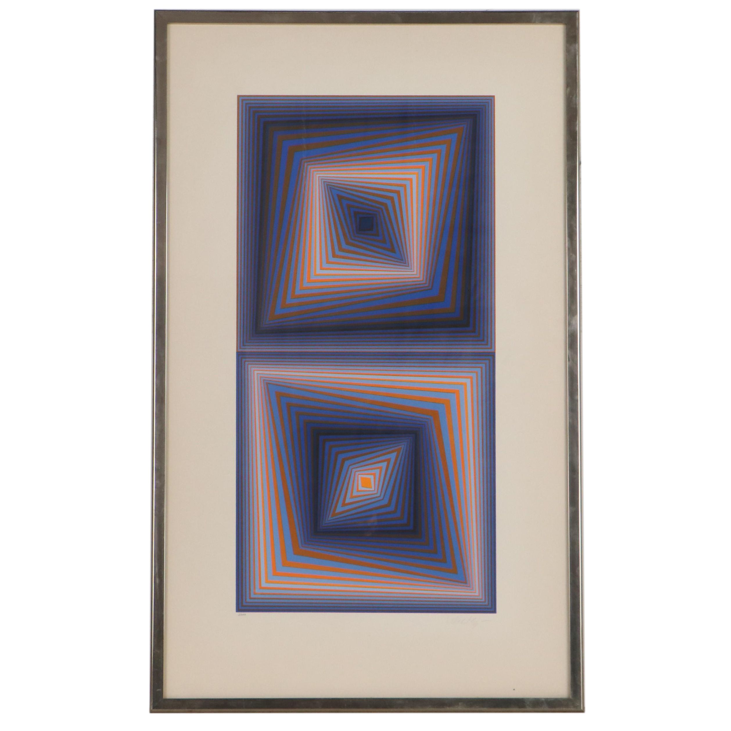 Victor Vasarely Serigraph "Bi-Rhombs," 1977