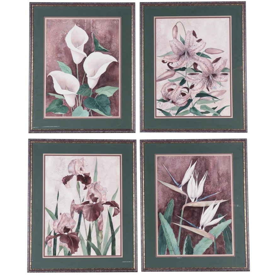 D. Coyle Watercolor Paintings of Calla Lilies, Late 20th Century