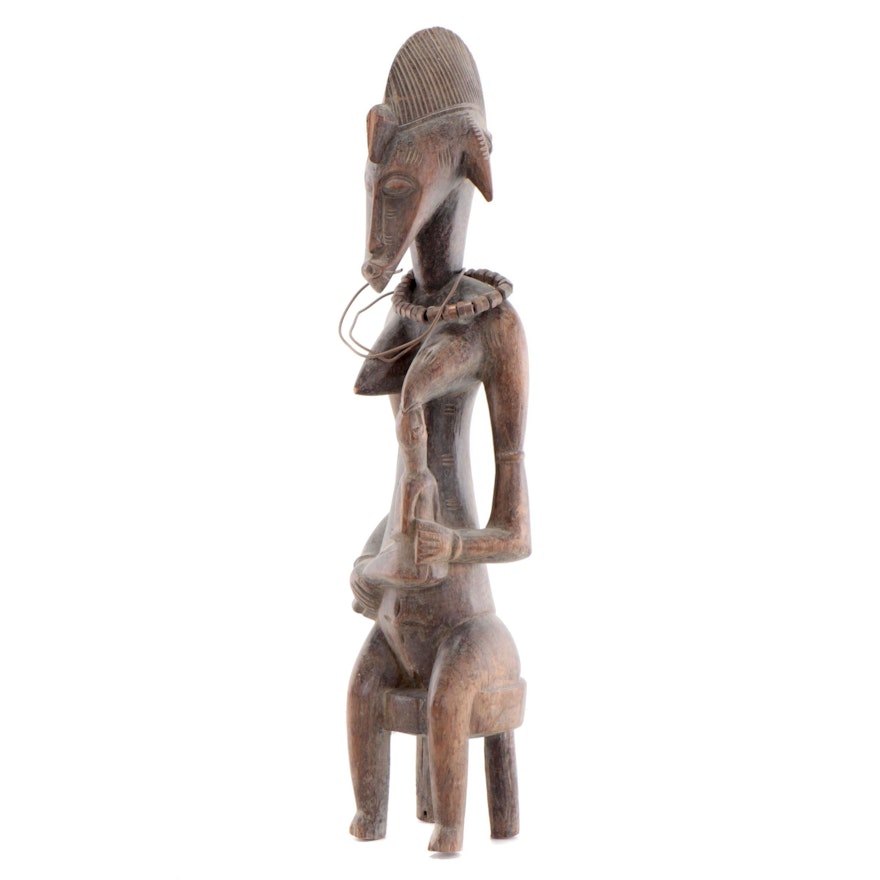 Senufo Wood Maternity Figure, West Africa