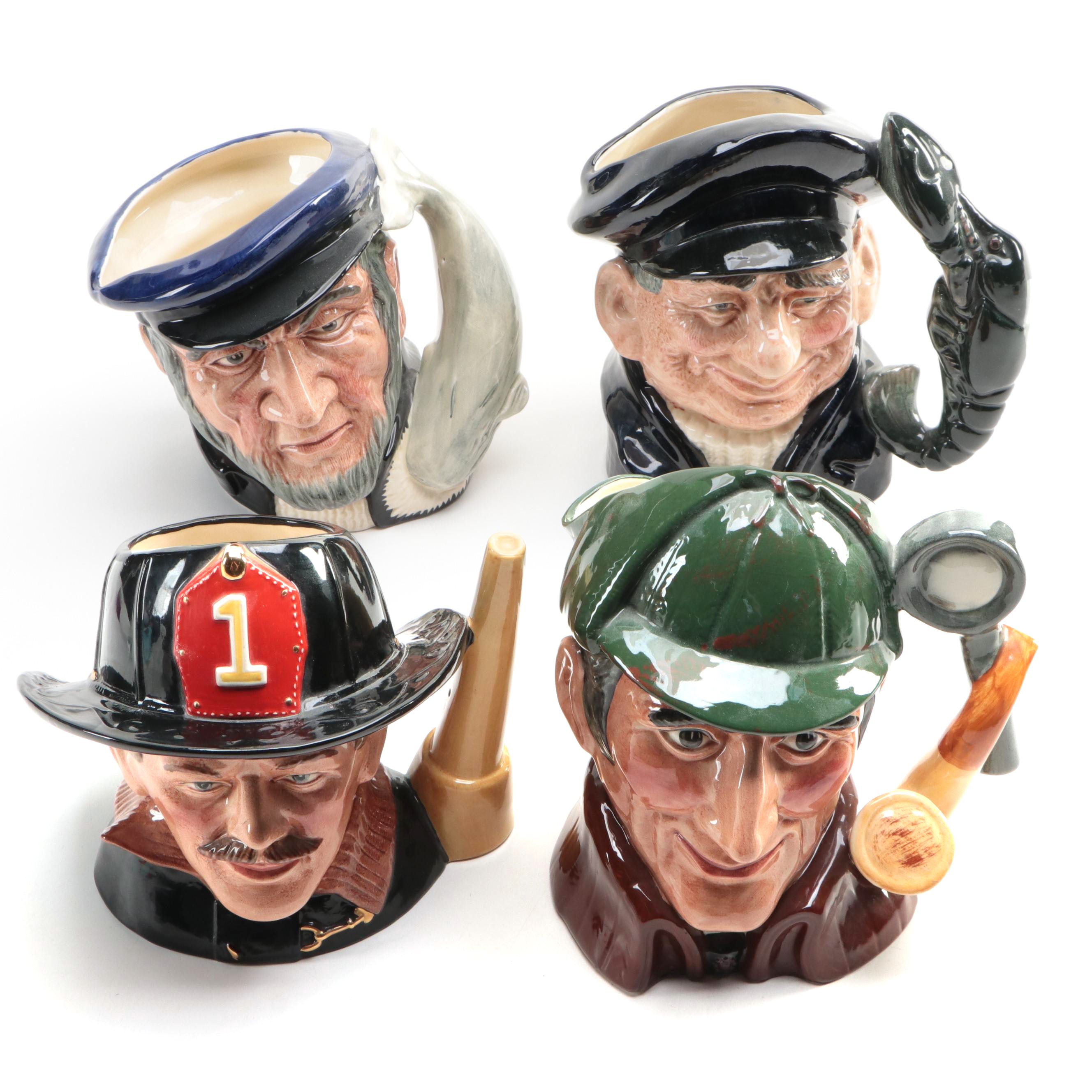 Royal Doulton "The Sleuth," "Capt Ahab," and More Character Jugs