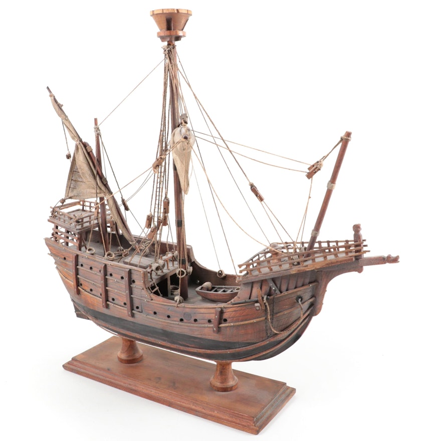 Spanish Handcrafted Coca-Siglo XV Carrack Ship Model