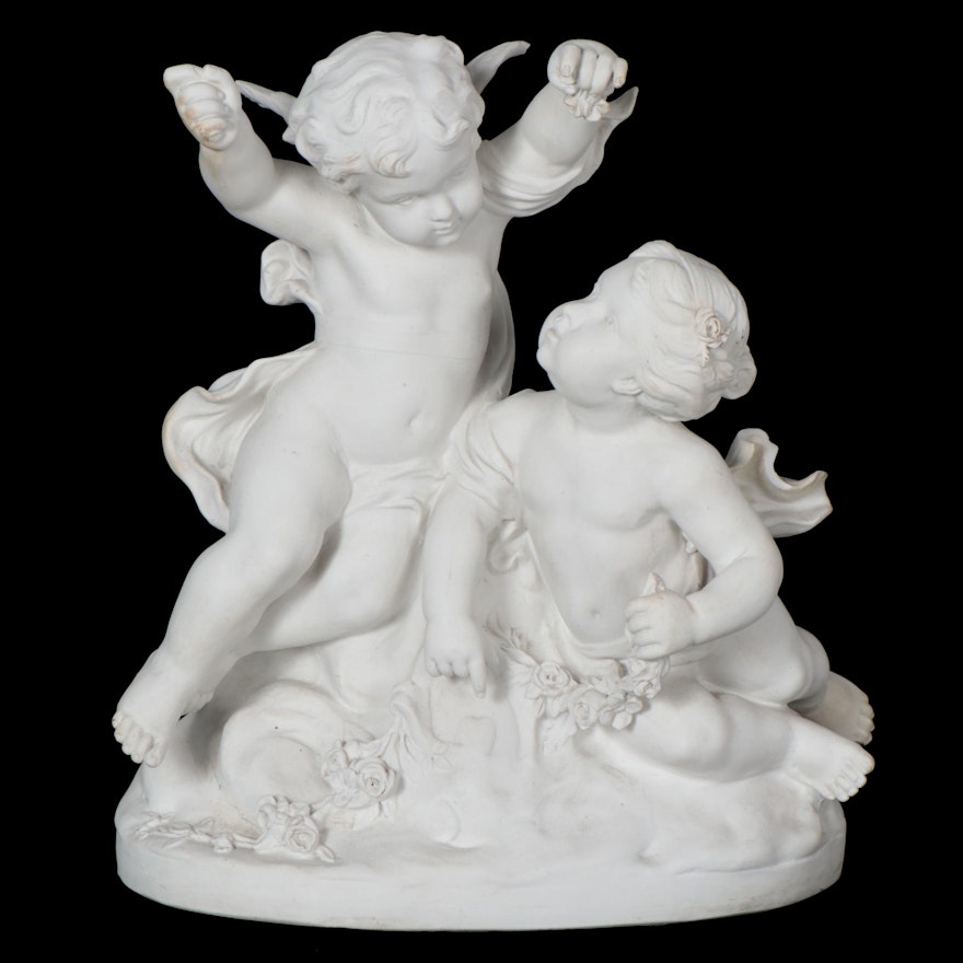 Sèvres Style French Bisque Porcelain of Putti Figurine