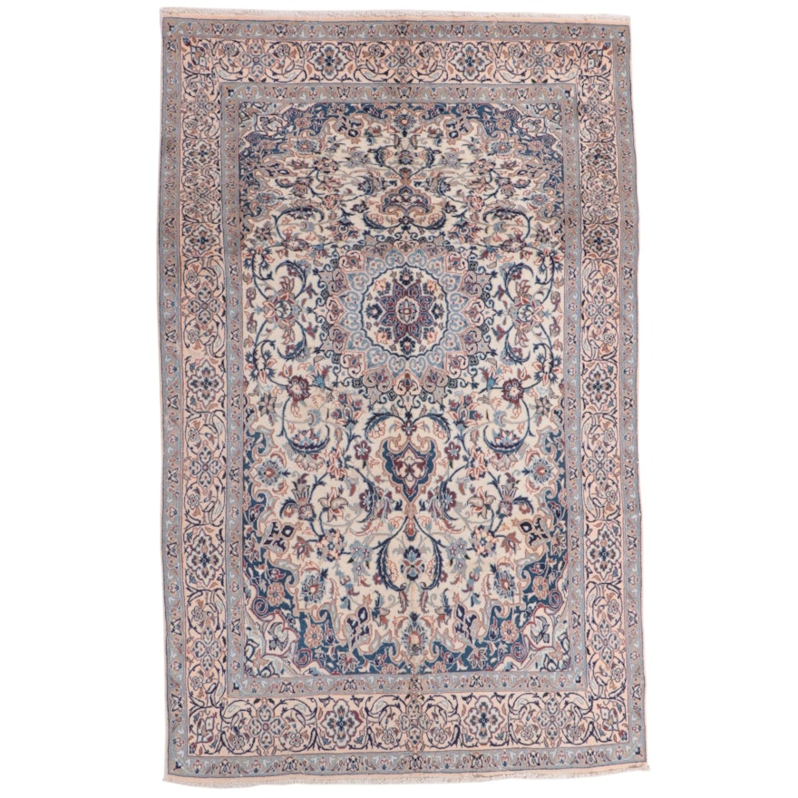 6'3 x 10'1 Hand-Knotted Persian Nain Area Rug