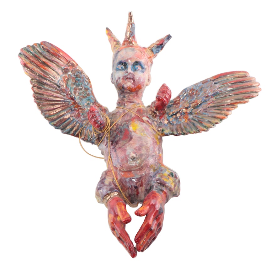 Sarah Roush Surreal Ceramic Sculpture of Hybrid Figure