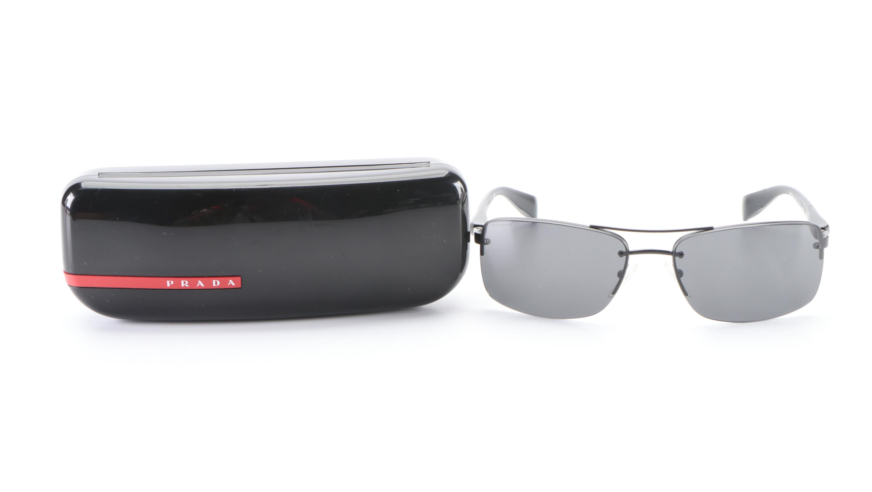 Prada Linea Rossa SPS 50N Rectangular Sunglasses with Case