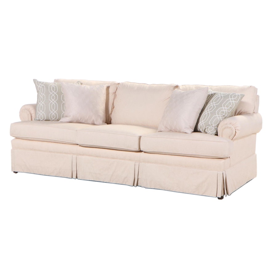 Ethan Allen Sofa in Ivory Damask