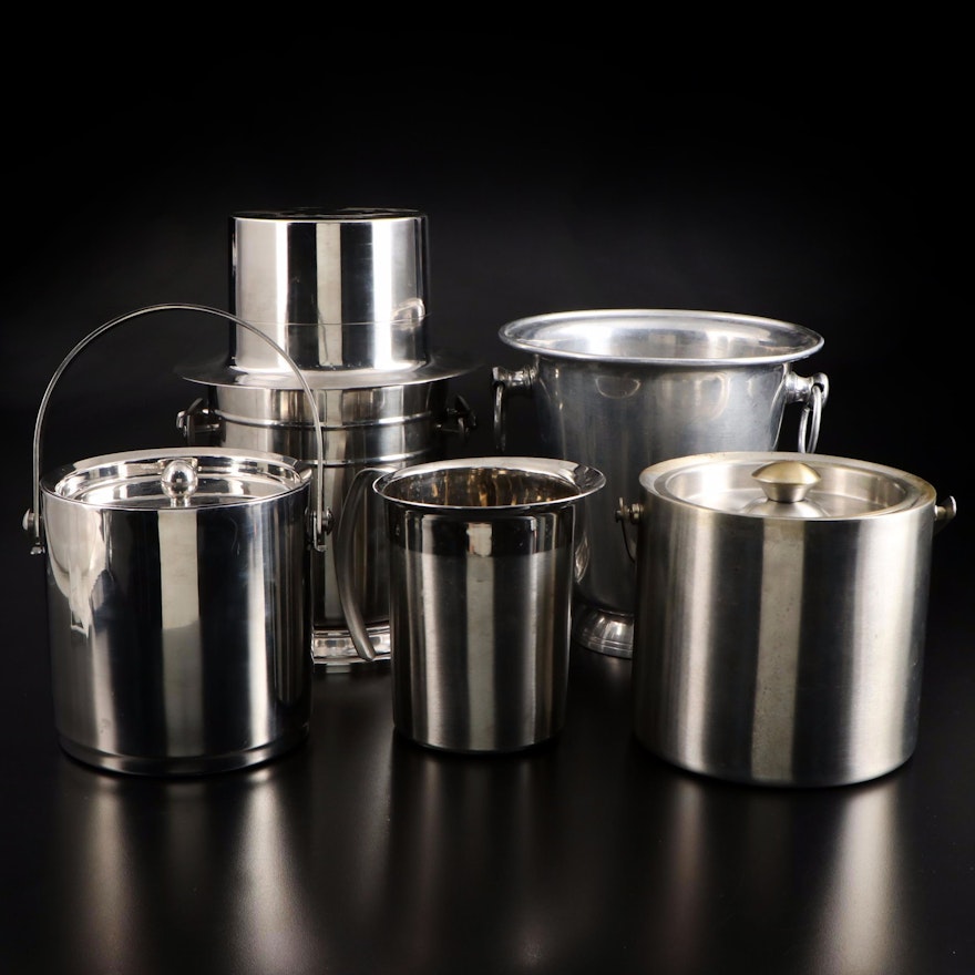 Stokes, Max Studio and Other Stainless Steel and Metal Ice Buckets and Pitcher