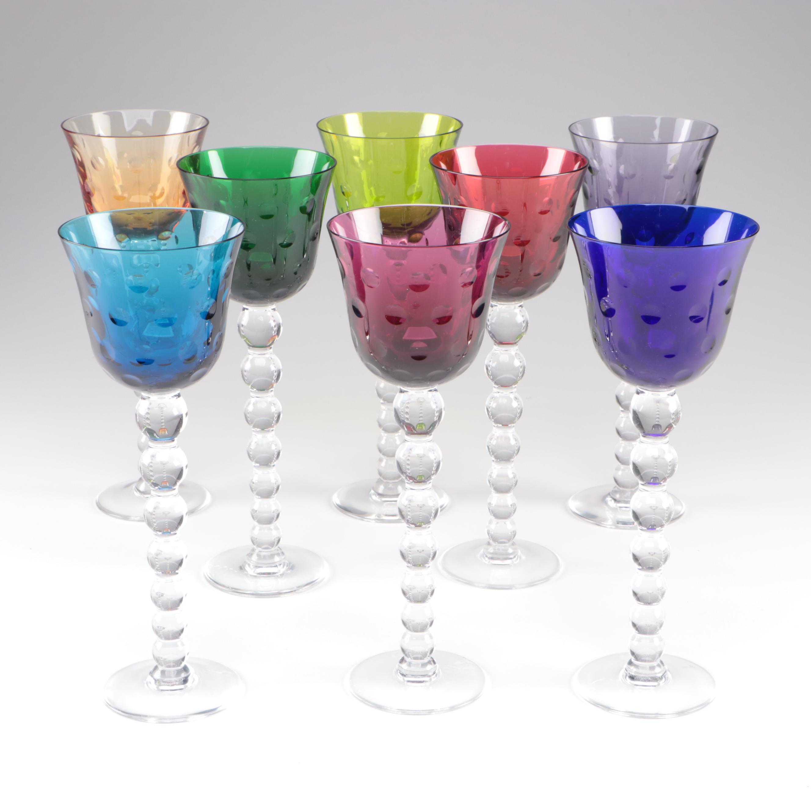 St. Louis Crystal "Bubbles" Hock Wine Stemware