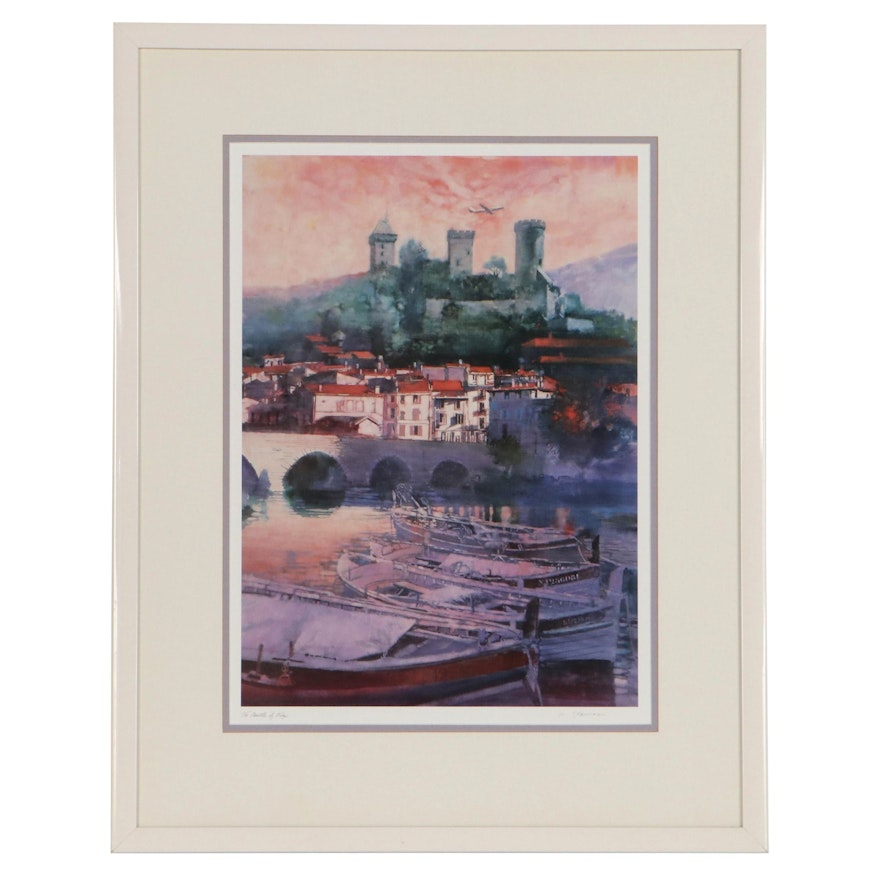 Nick Stamas Offset Lithograph "The Castle of Foix"