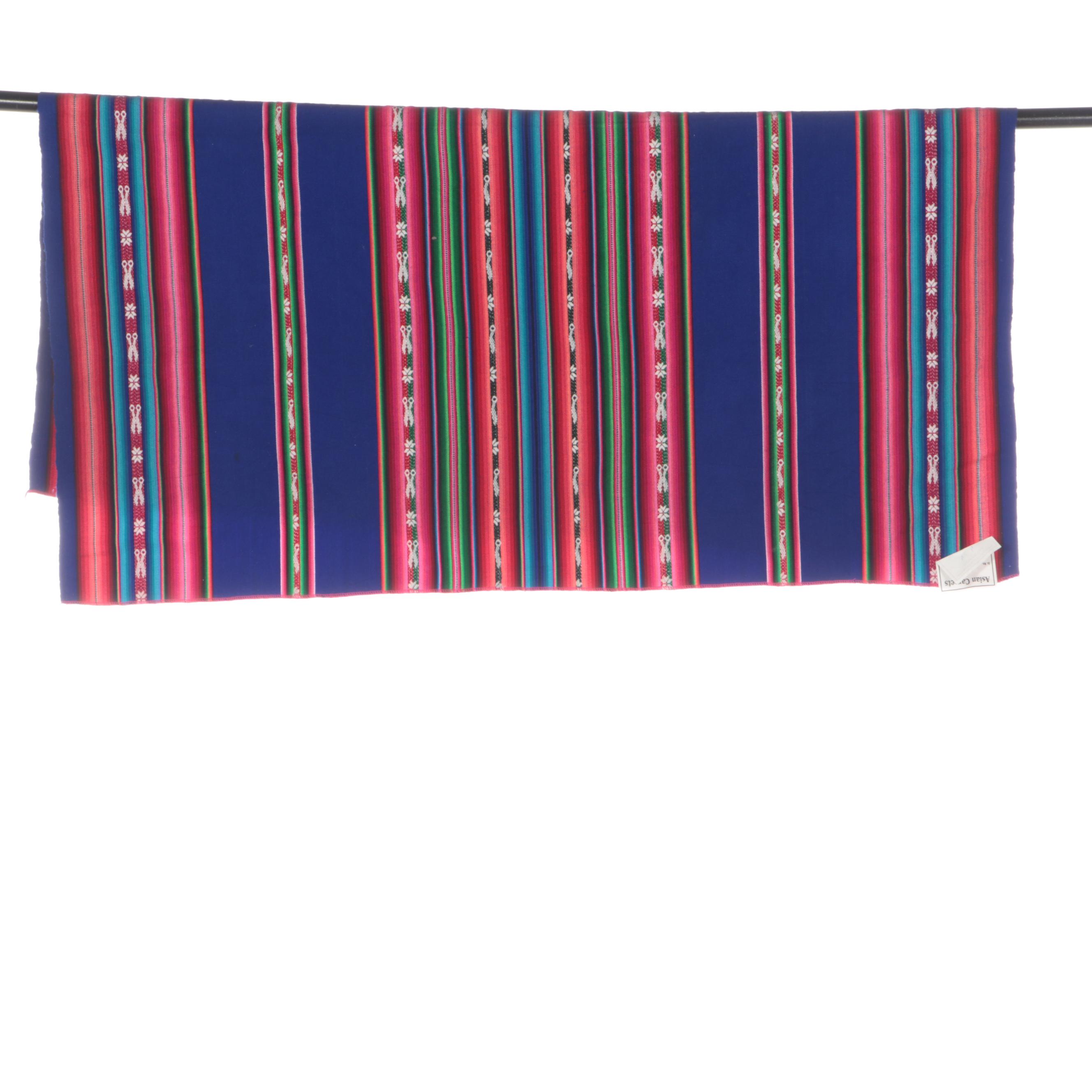 Central Asian Flat Woven Saddle Blanket and South American Aguayo Textile
