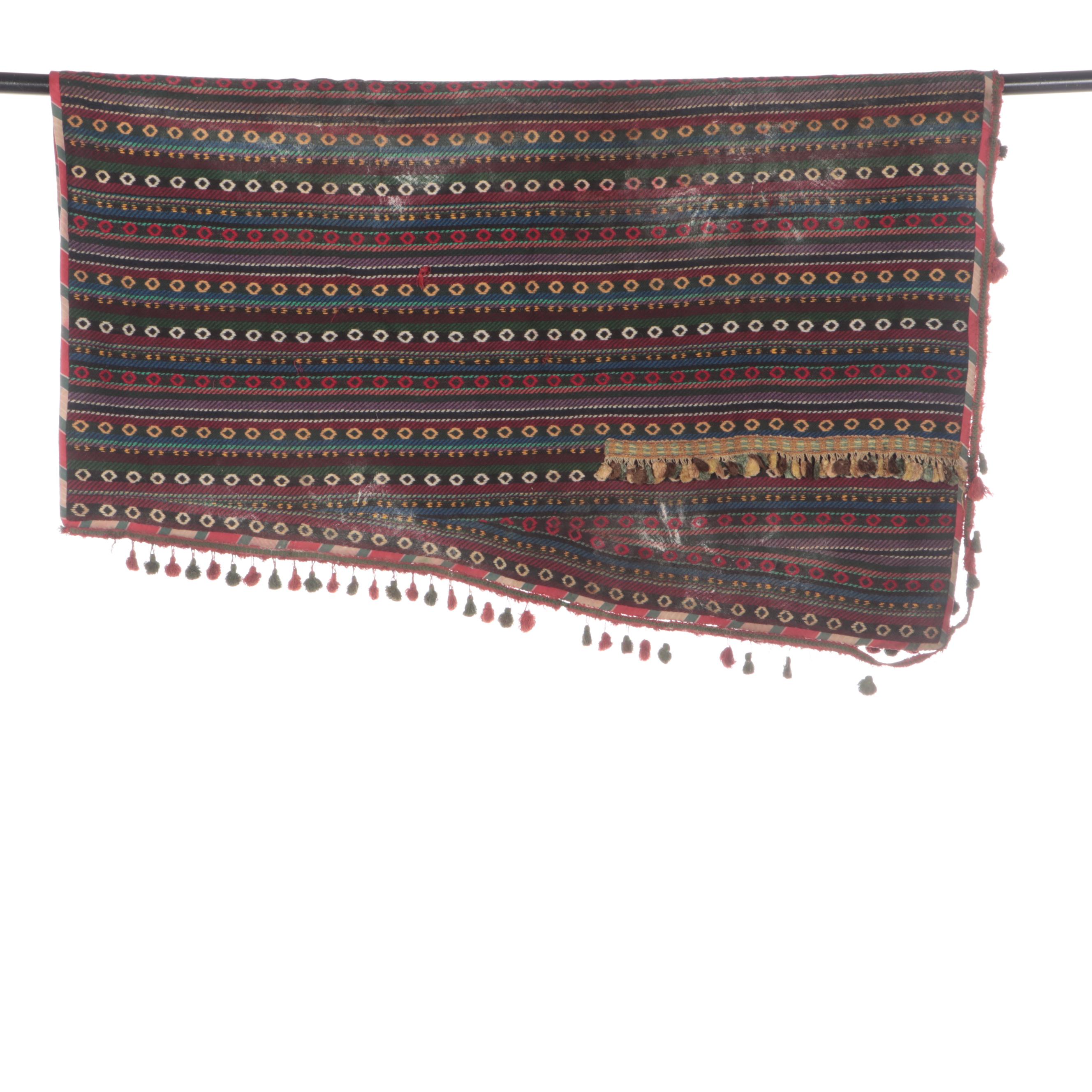 Central Asian Flat Woven Saddle Blanket and South American Aguayo Textile