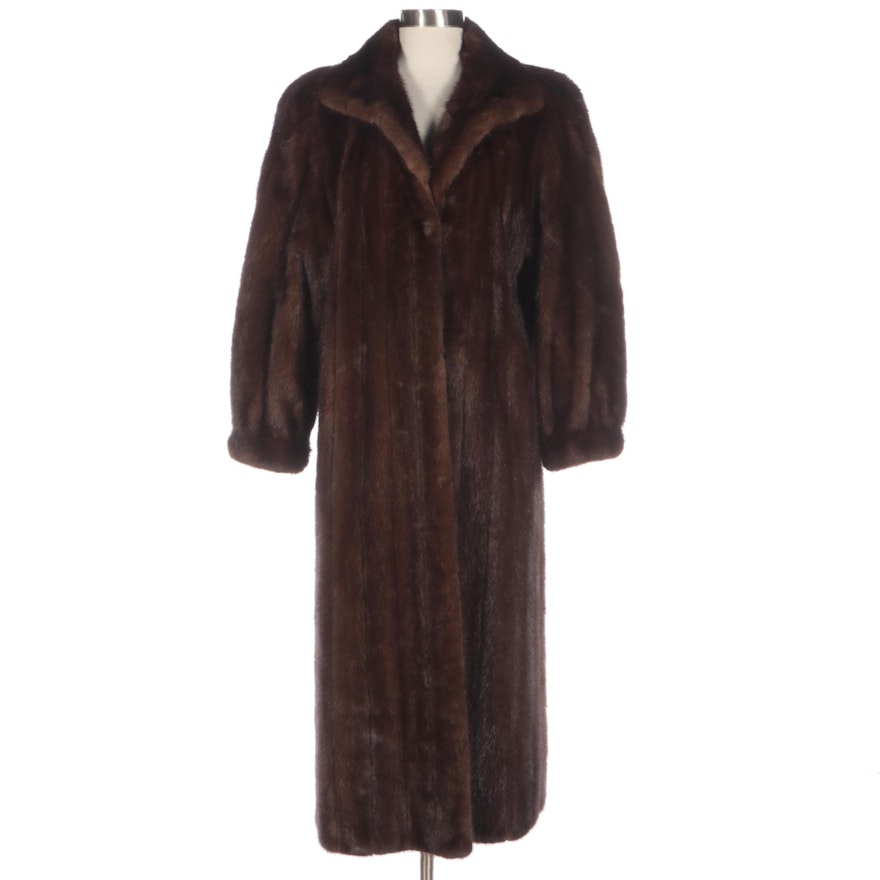 Mink Fur Coat with Banded Cuffs