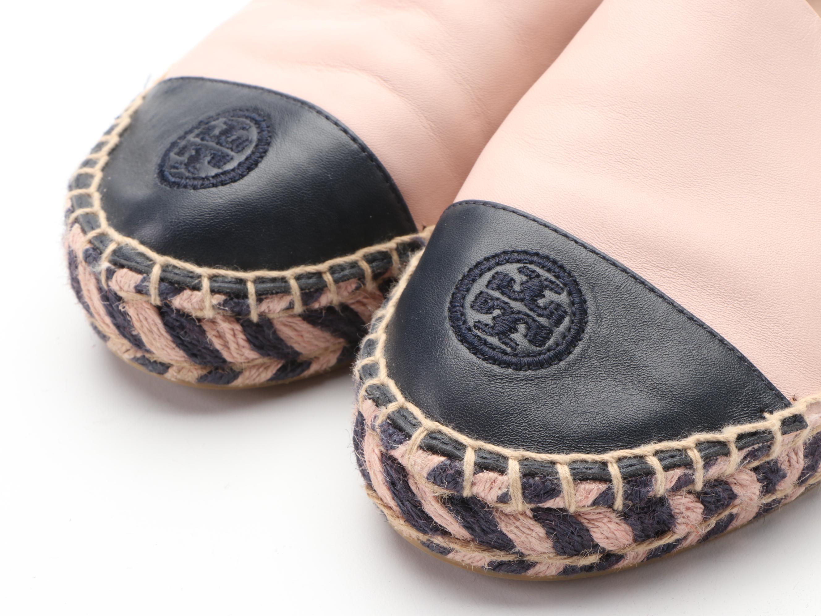 Tory Burch Bicolor Leather Espadrilles
