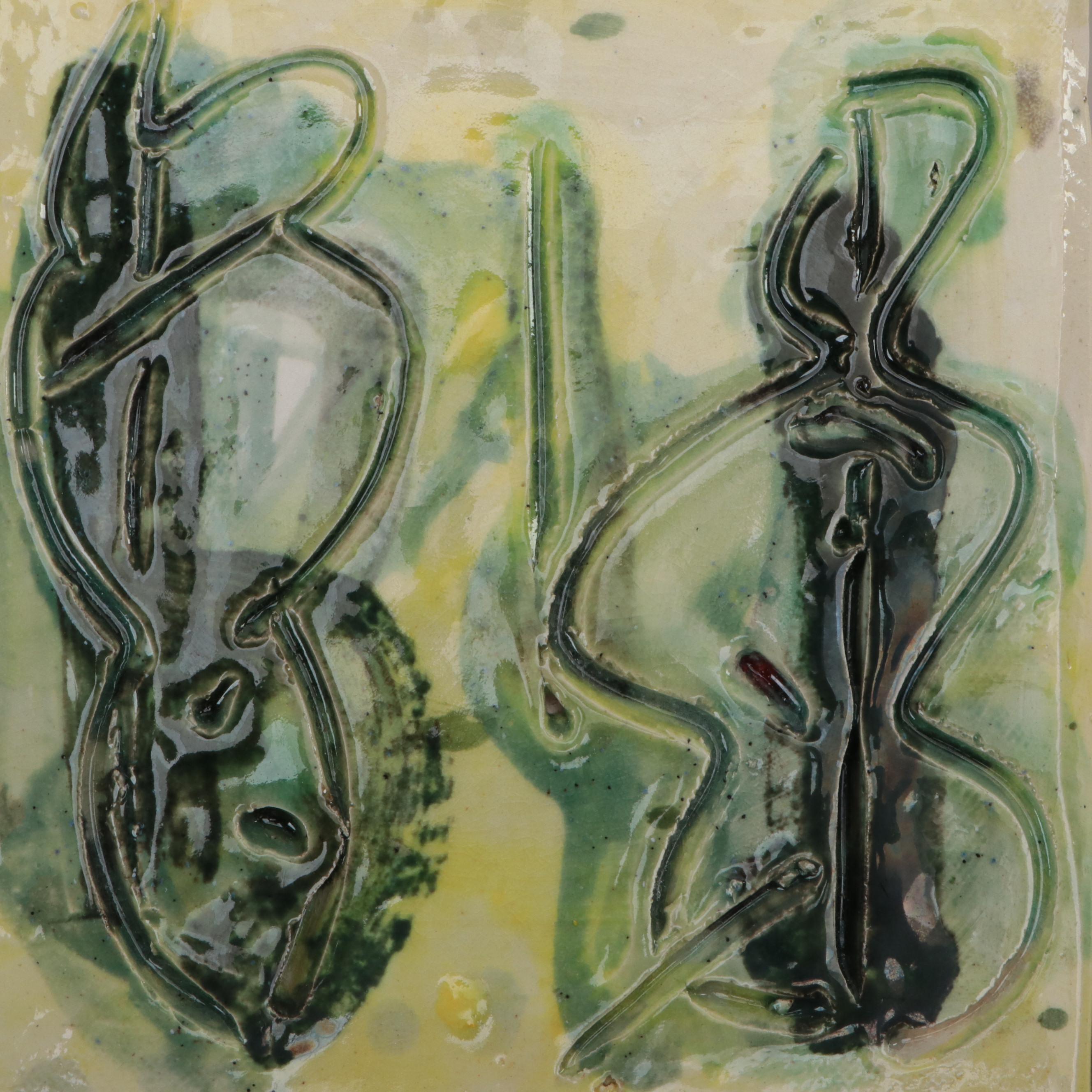 Sarah Roush Abstract Ceramic Sculptural Tiles