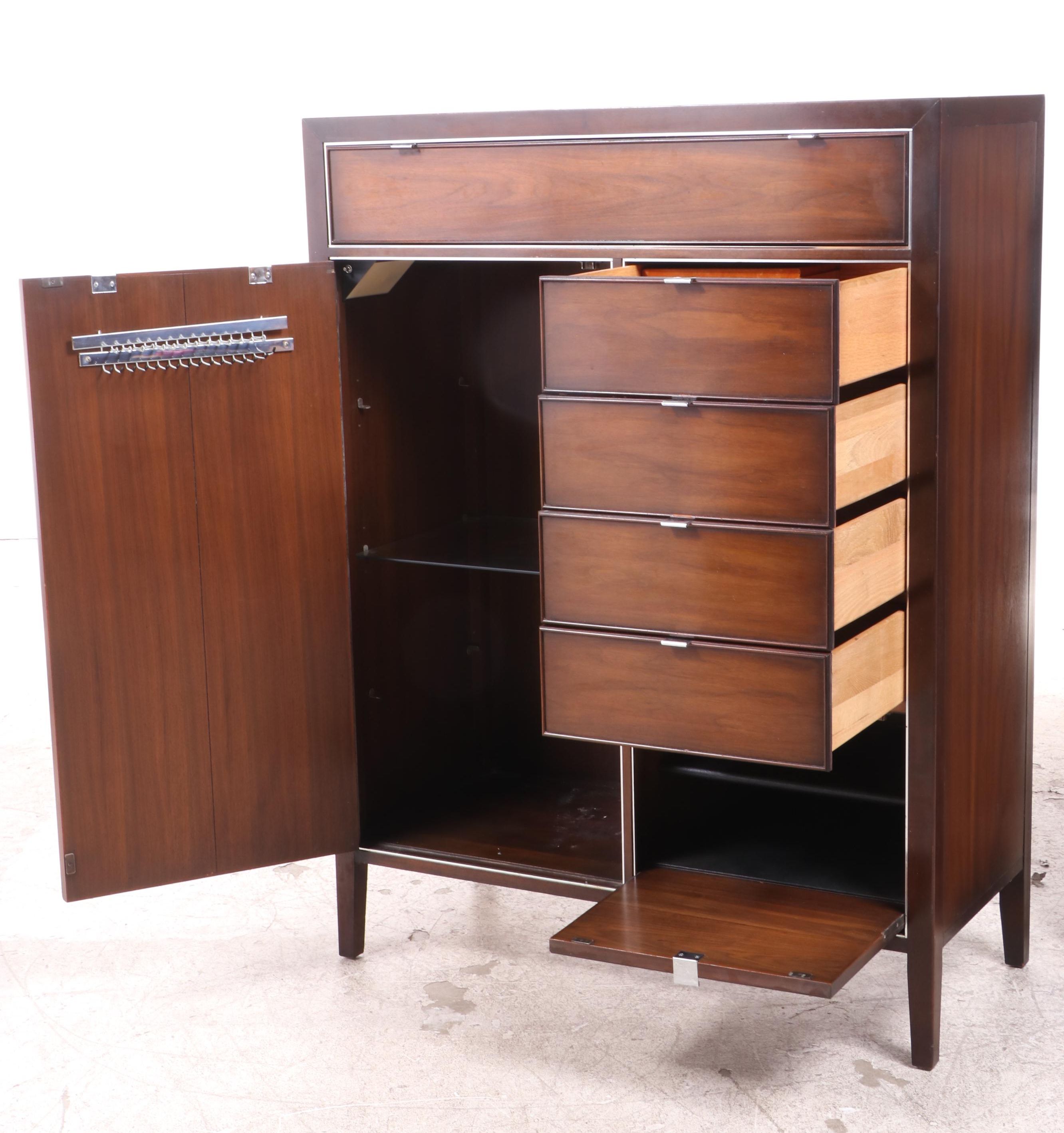 Drexel "Viewpoint 70" Mid Century Modern Walnut Gentleman's Chest