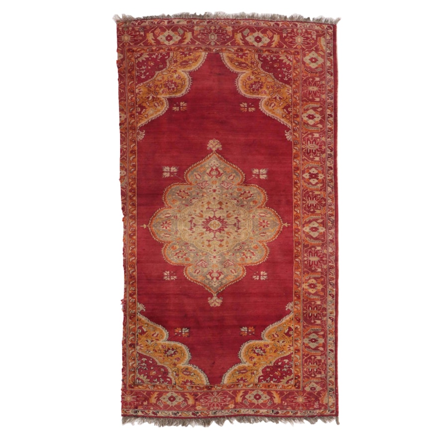 4' x 7'7 Hand-Knotted Turkish Hereke Area Rug Remnant