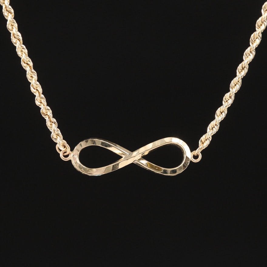 10K Infinity Rope Chain Necklace