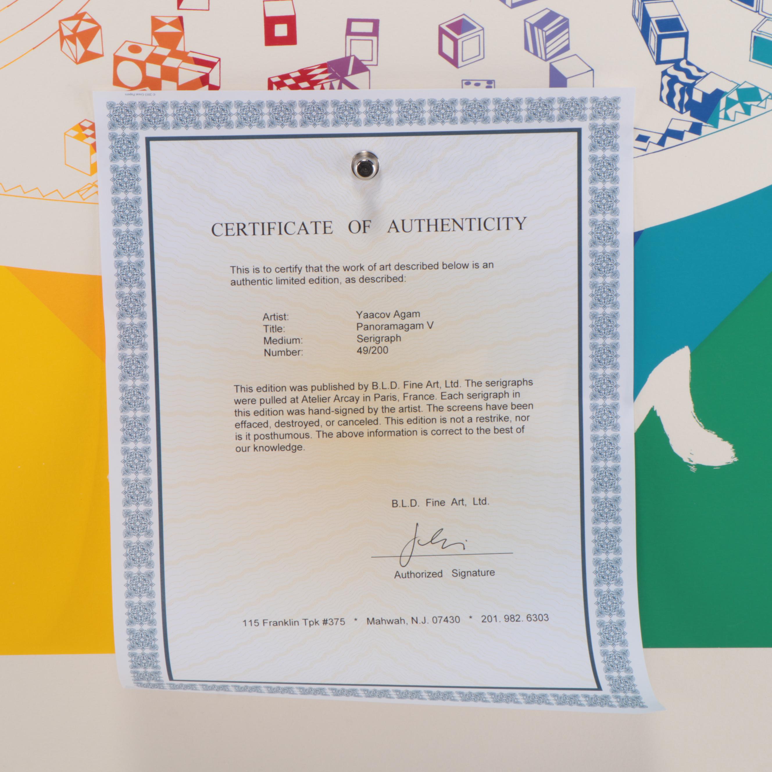 Yaacov Agam Serigraph Poster "Panoramagram V," Circa 1980