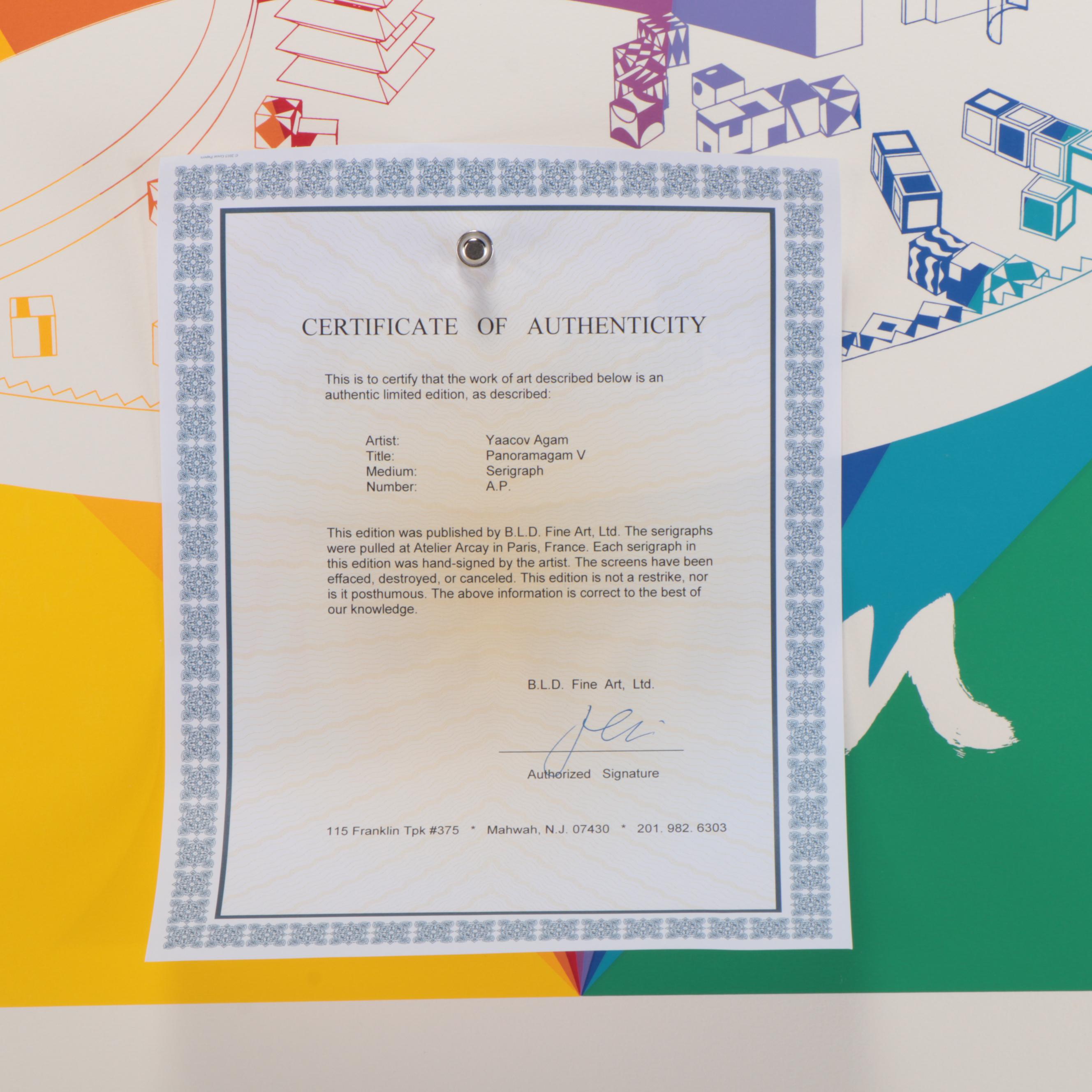 Yaacov Agam Serigraph Poster "Panoramagram V," Circa 1980