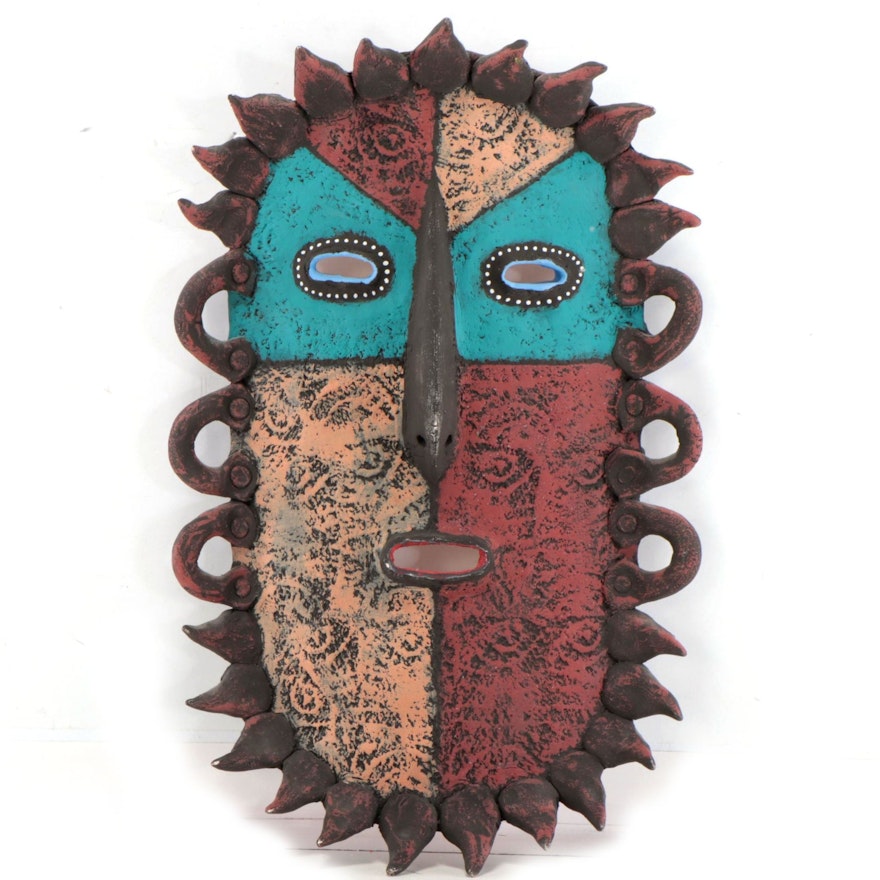 Louis Mendez Southwest Style Ceramic Mask Sculpture