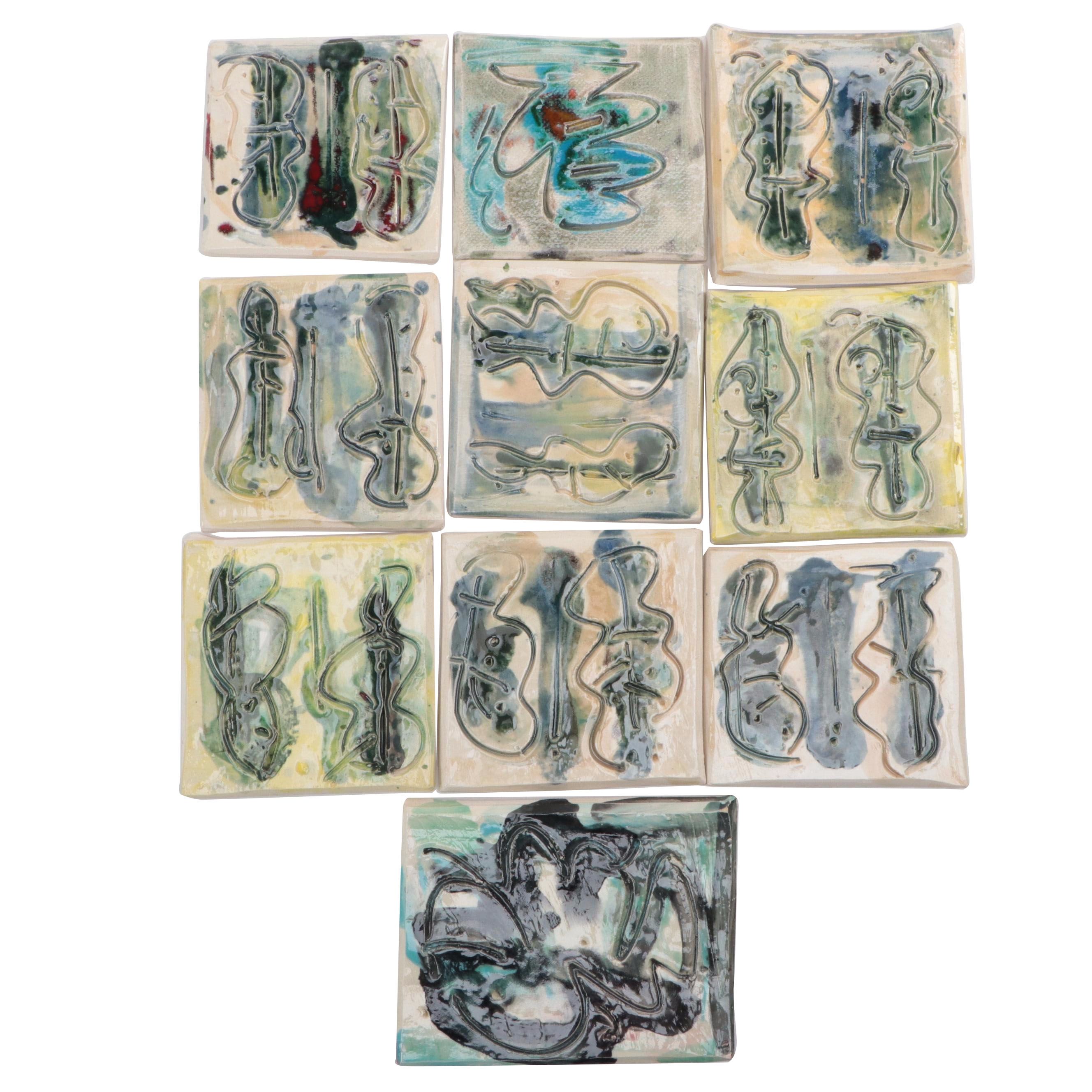 Sarah Roush Abstract Ceramic Sculptural Tiles