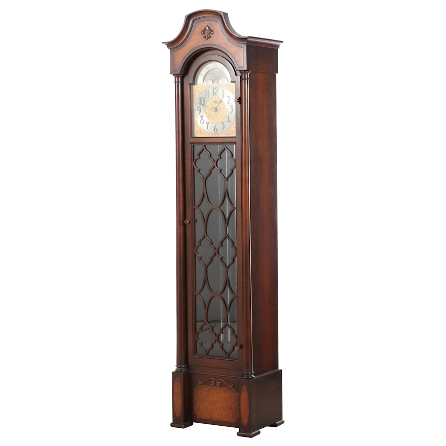 Revere/Telechron Federal Style Walnut and Bird's-Eye Maple Grandmother Clock