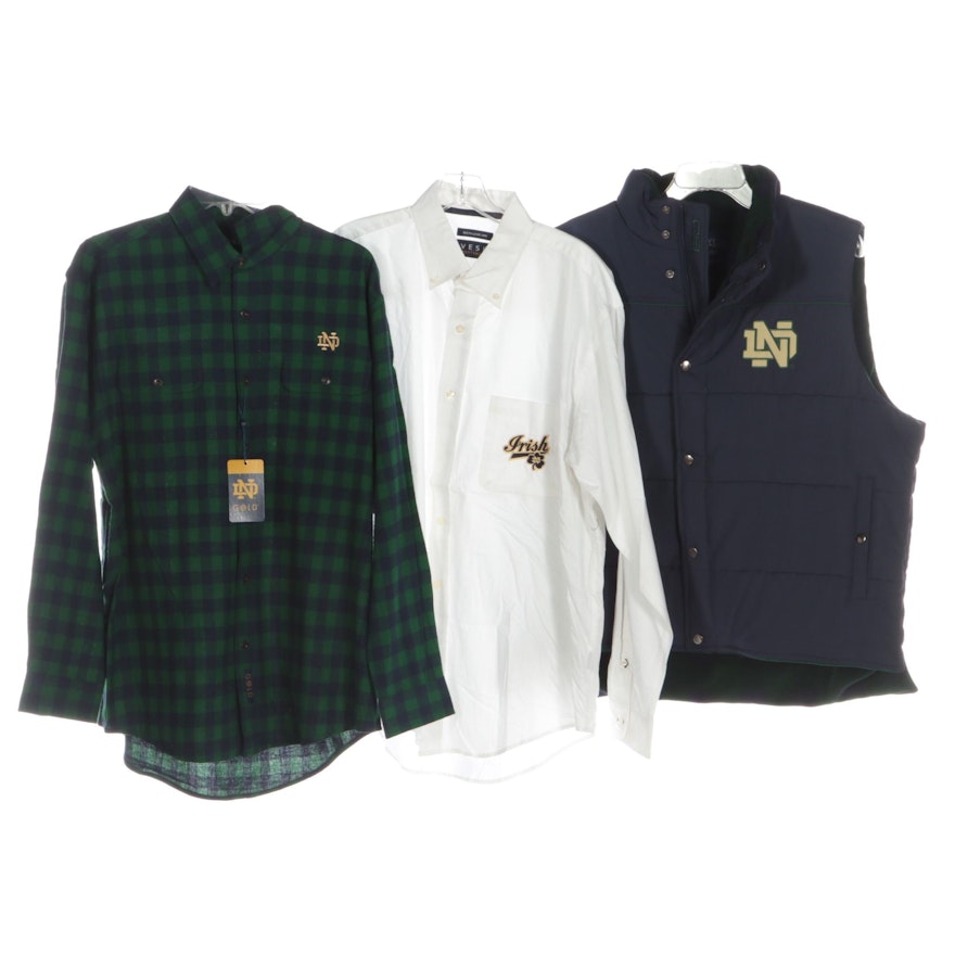 Men's University of Notre Dame Button-Down Shirts and Vest