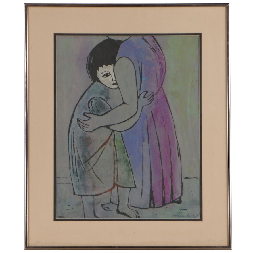 Harry Sternberg Serigraph of Mother and Child