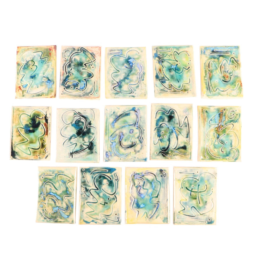 Sarah Roush Abstract Glazed Ceramic Tiles
