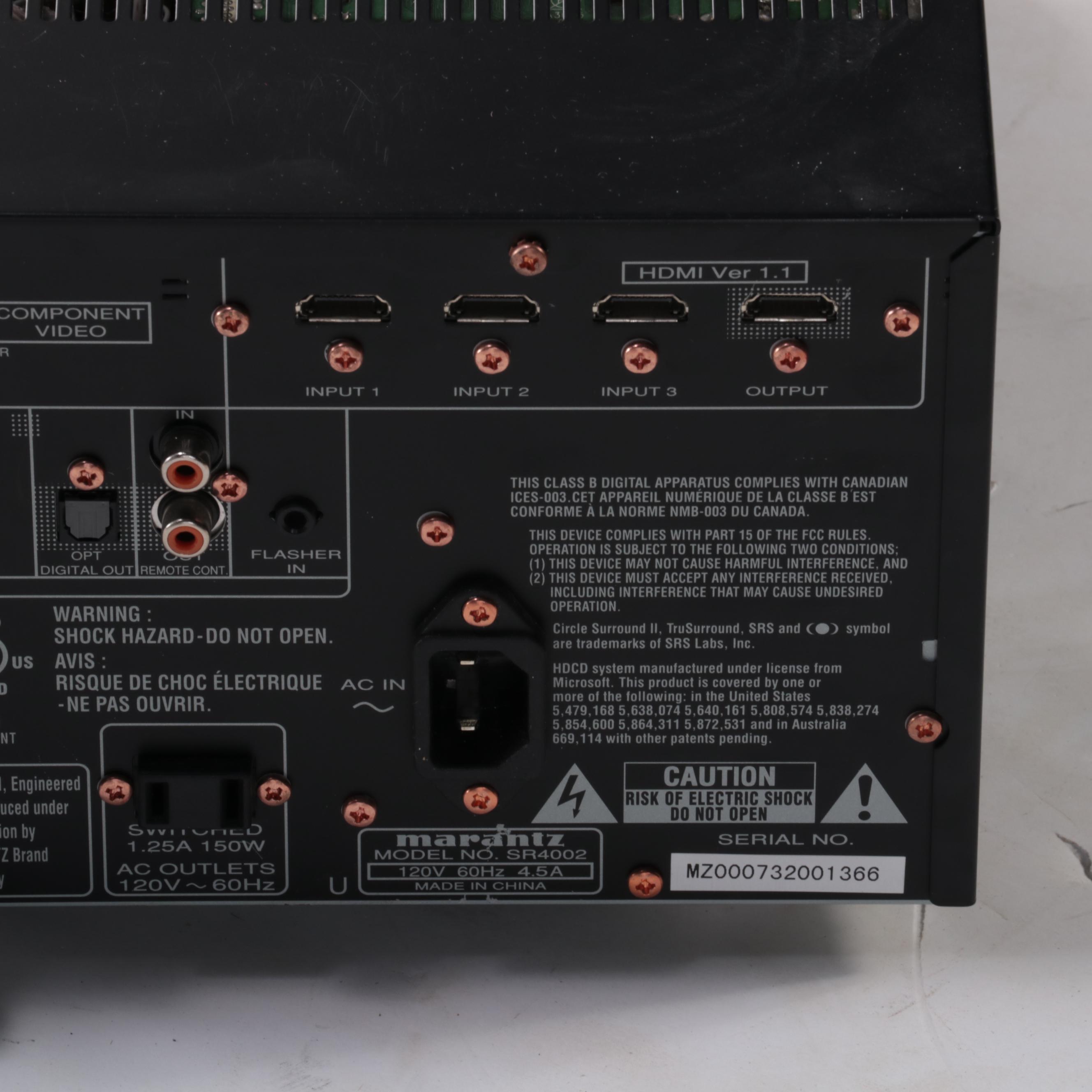 Marantz Model SR4002 Dolby Digital Audio Video Surround Receiver