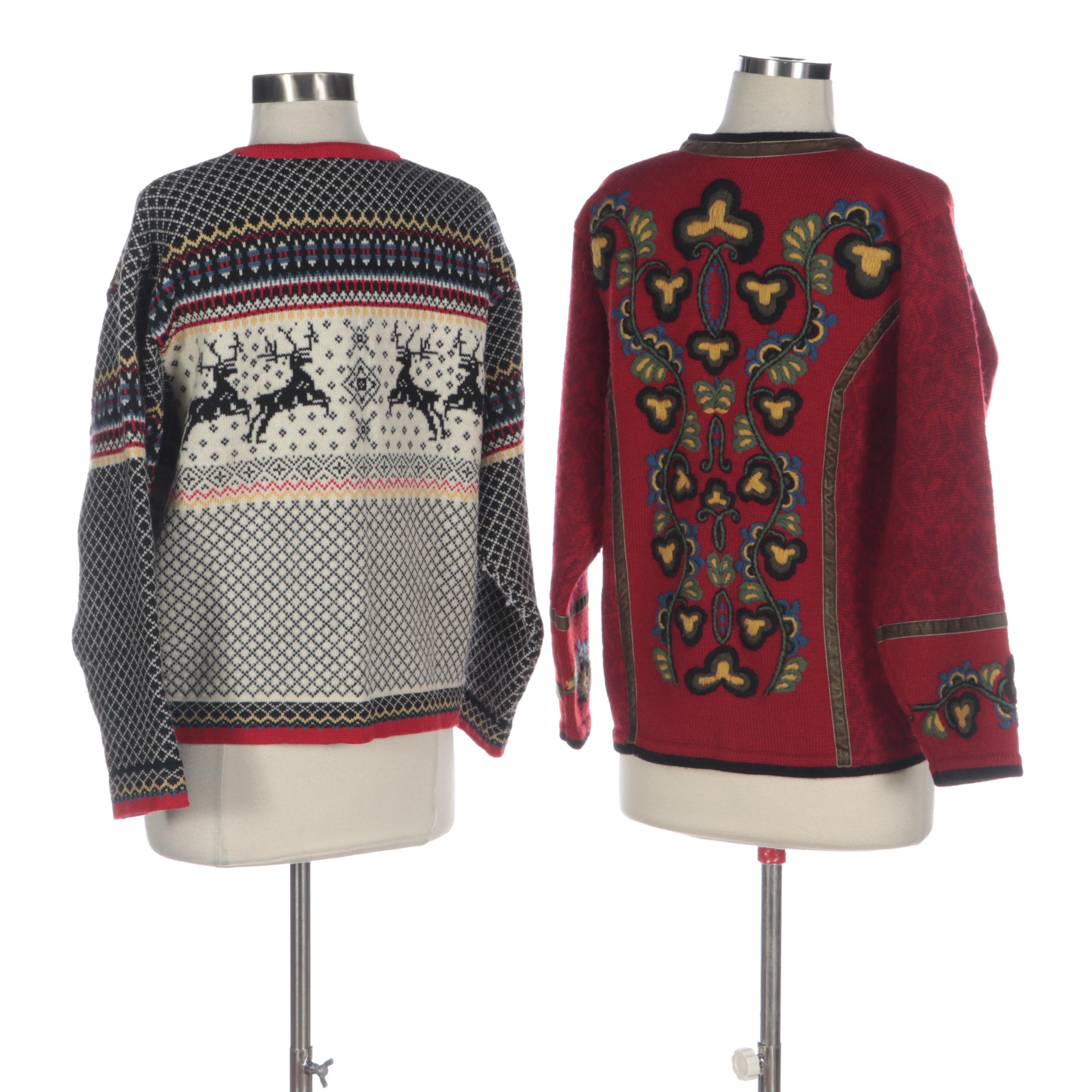 Skjæveland of Norway and Vrikke Wool Knit Cardigan Sweaters