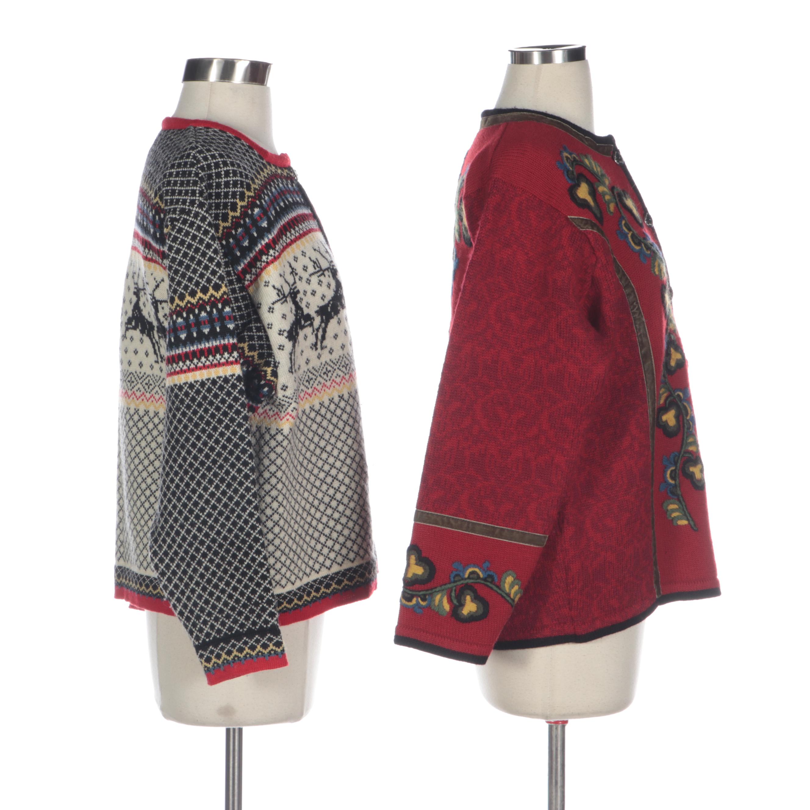 Skjæveland of Norway and Vrikke Wool Knit Cardigan Sweaters