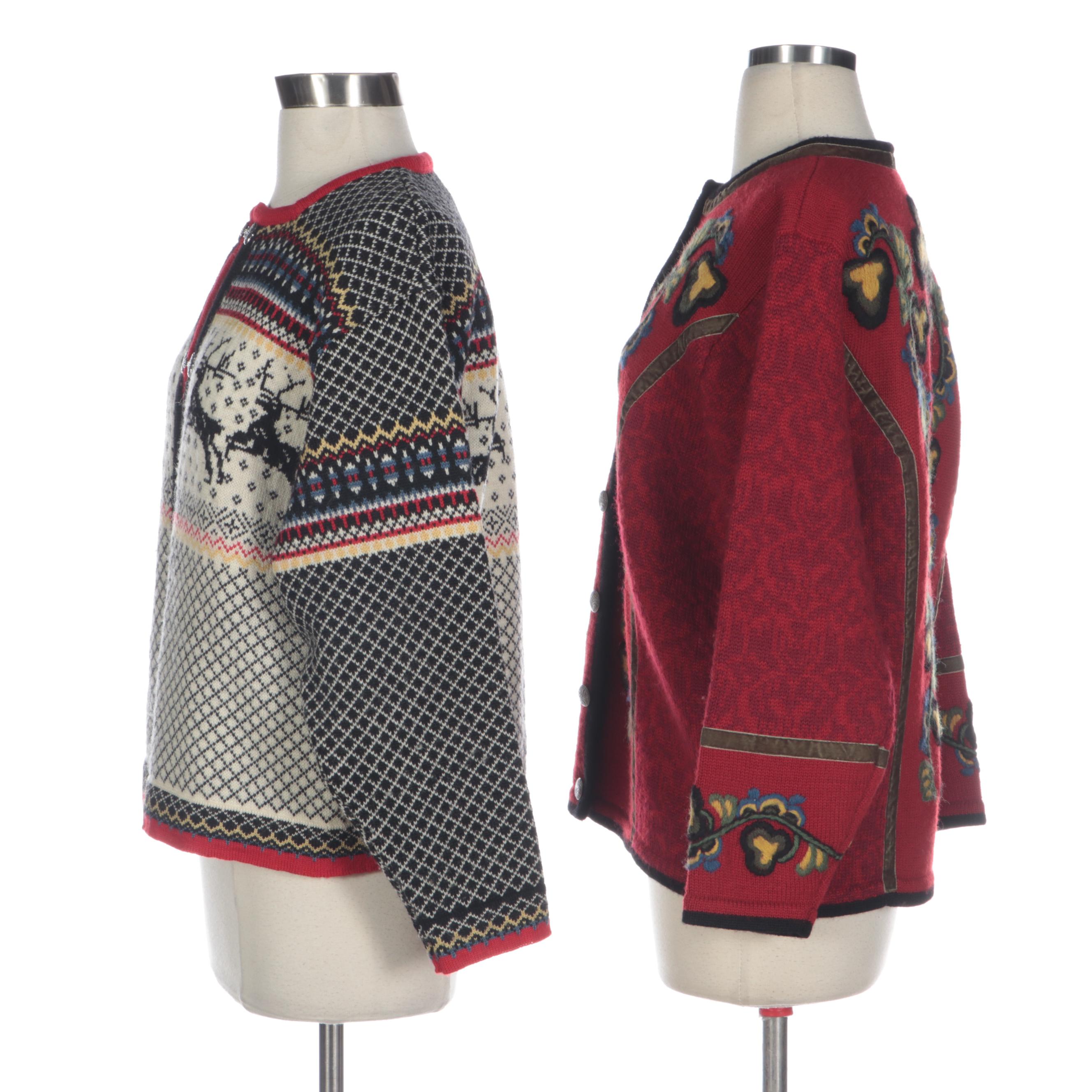Skjæveland of Norway and Vrikke Wool Knit Cardigan Sweaters