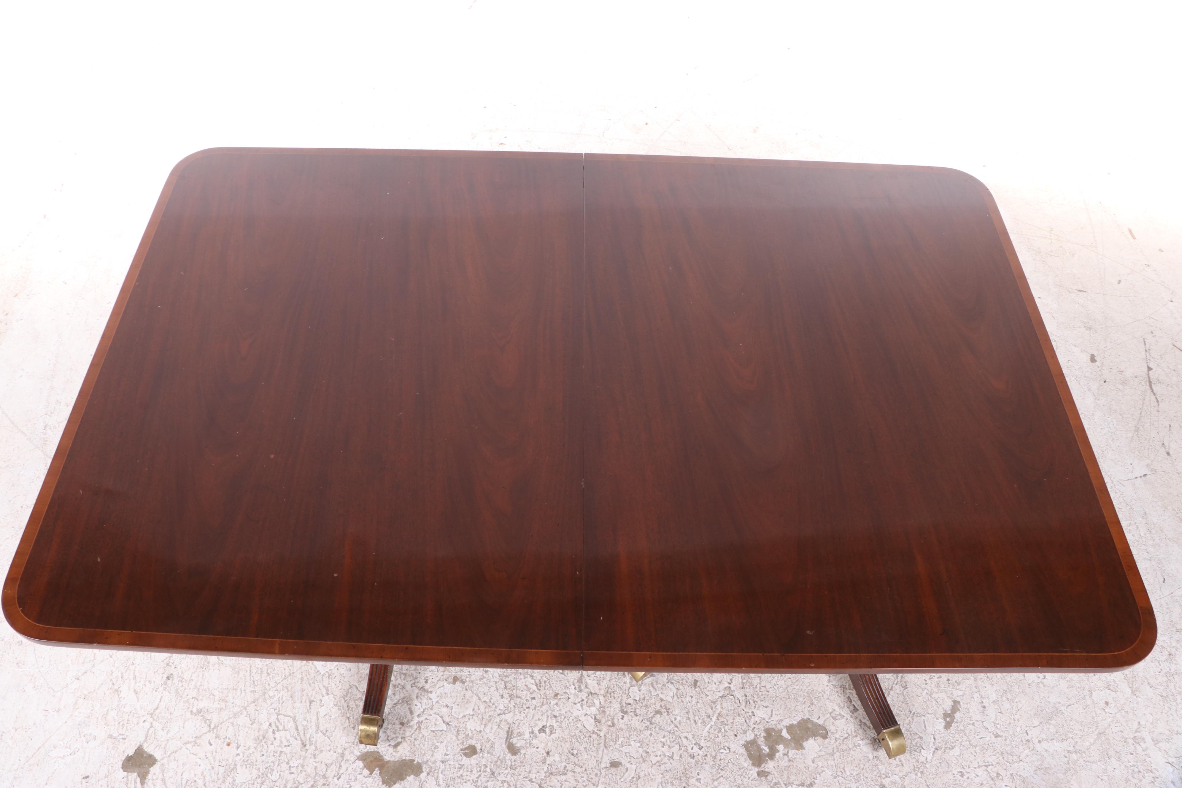 George III Style Double-Pedestal Dining Table, Late 20th Century