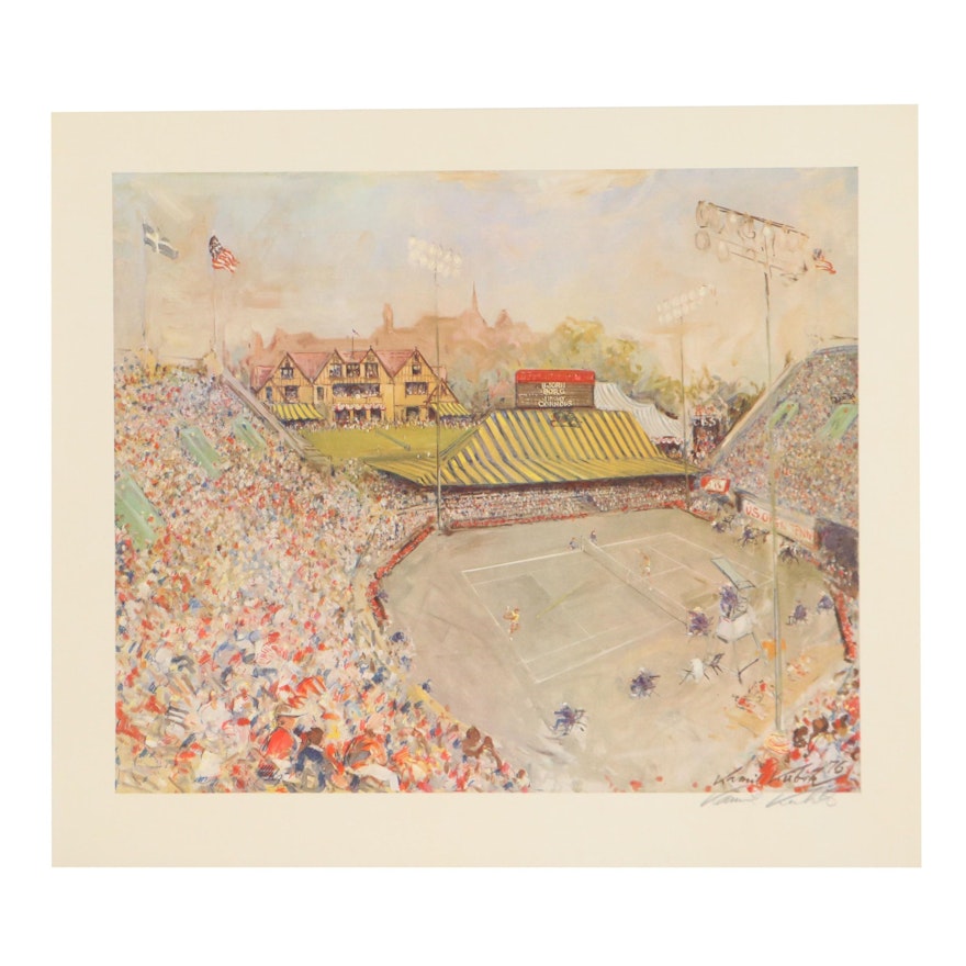 Kamil Kubik Offset Lithograph of U.S. Open Tennis