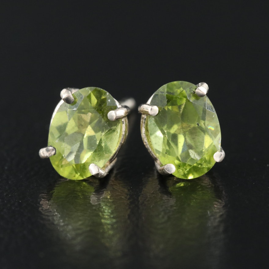 14K Peridot Stud Earrings