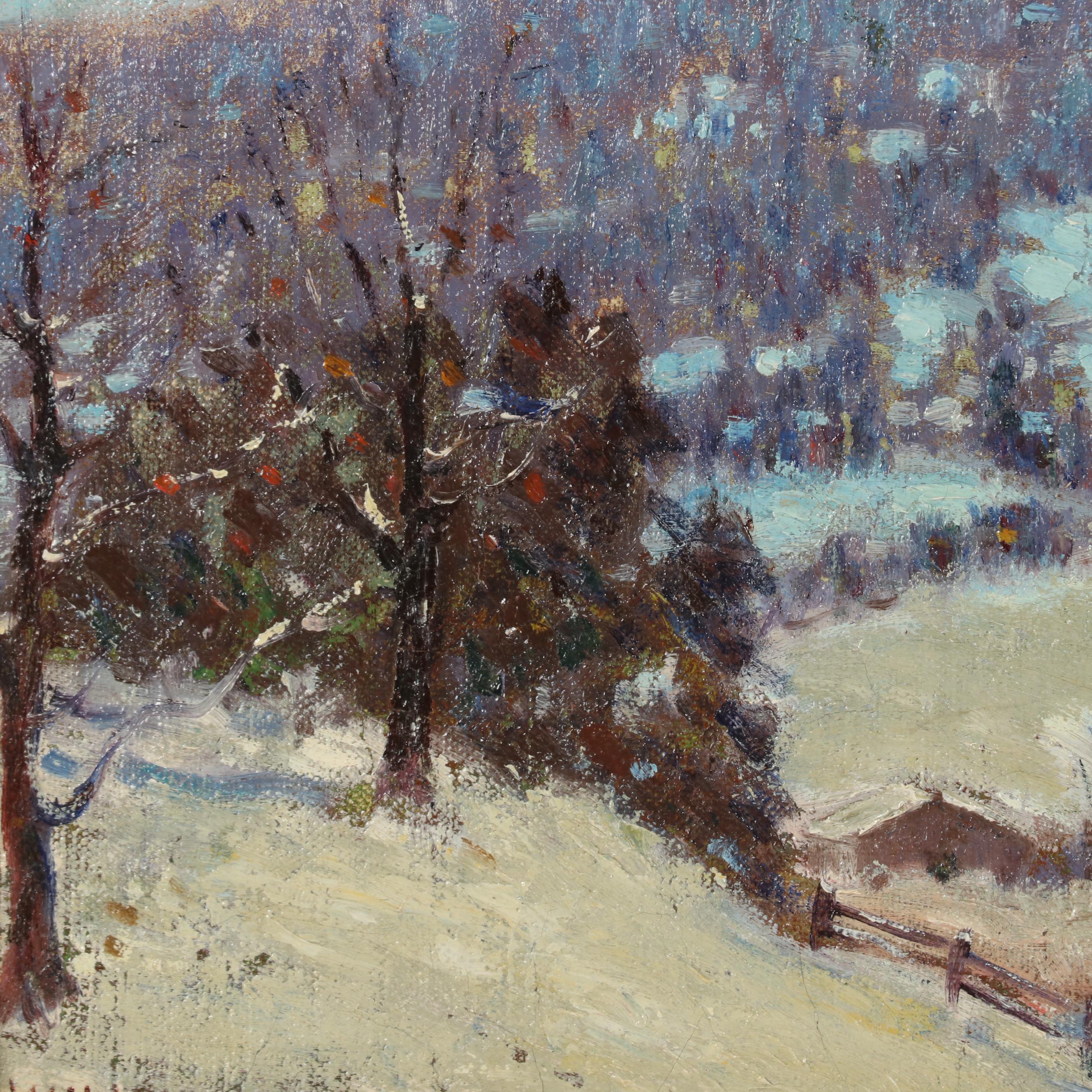 William Dalton Oil Painting "Winter View," Early-Mid 20th Century